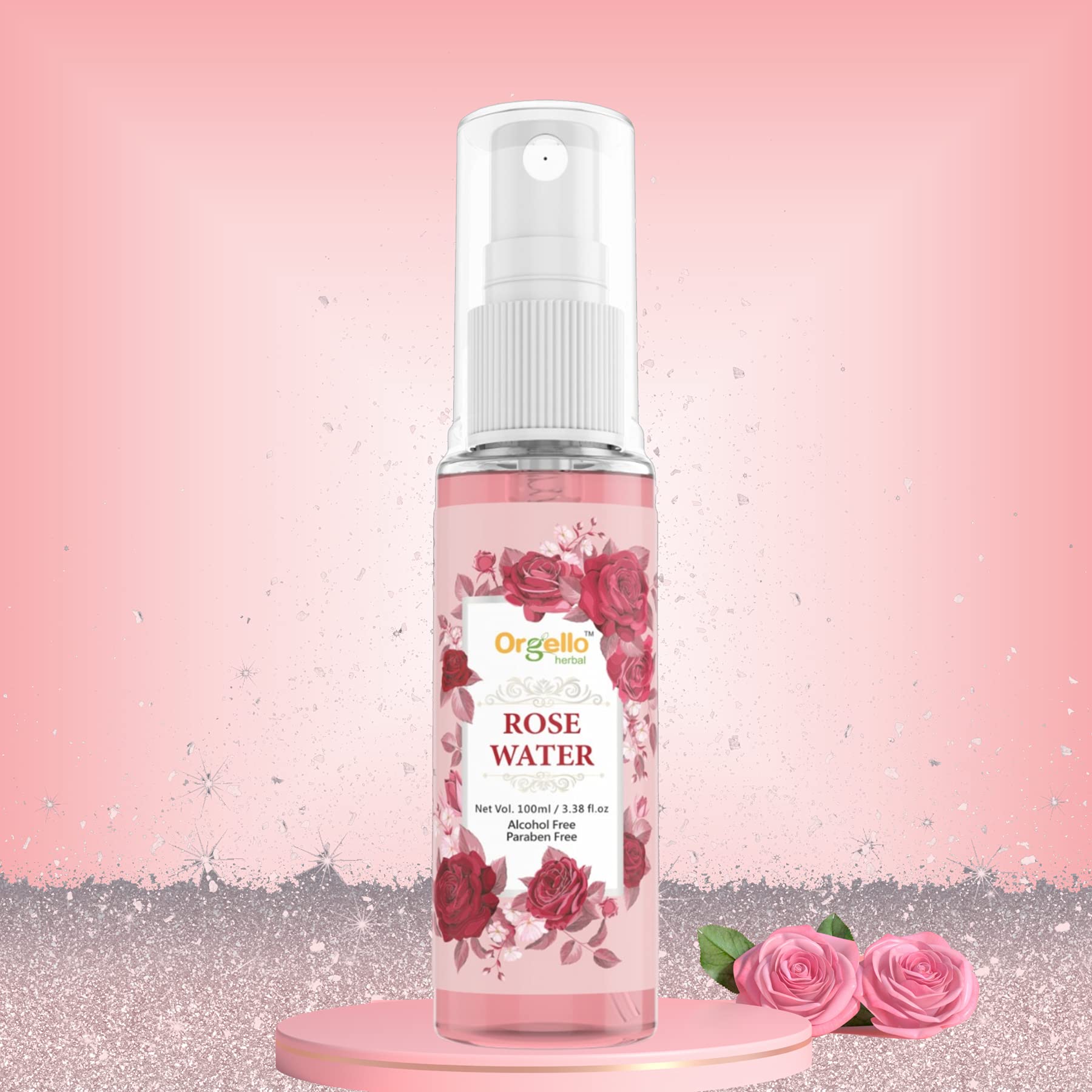 Orgello 20% Vitamin C Serum with Hyaluronic Acid & Rose Water Toner Set - Brightening Skincare Kit for Face (30ml Serum + 100ml Toners) - Perfect for Daily Glow Routine, Dark Spot Treatment & Hydration