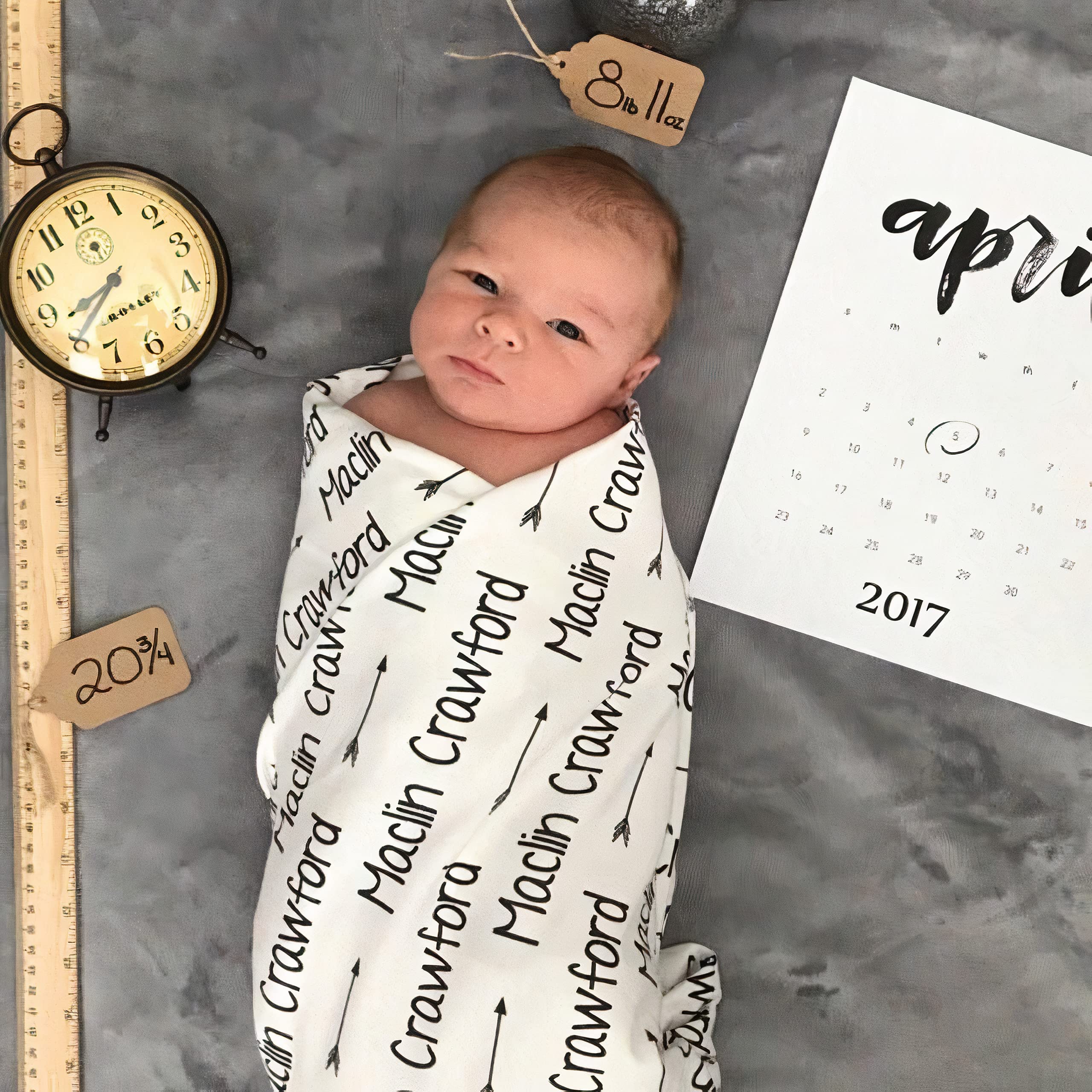 Personalized Baby Blanket with Name - Custom Embroidered Swaddle Blanket for Newborn Boys & Girls - Soft Baby Shower Gift for Birthdays, Christening & Nursery Decor