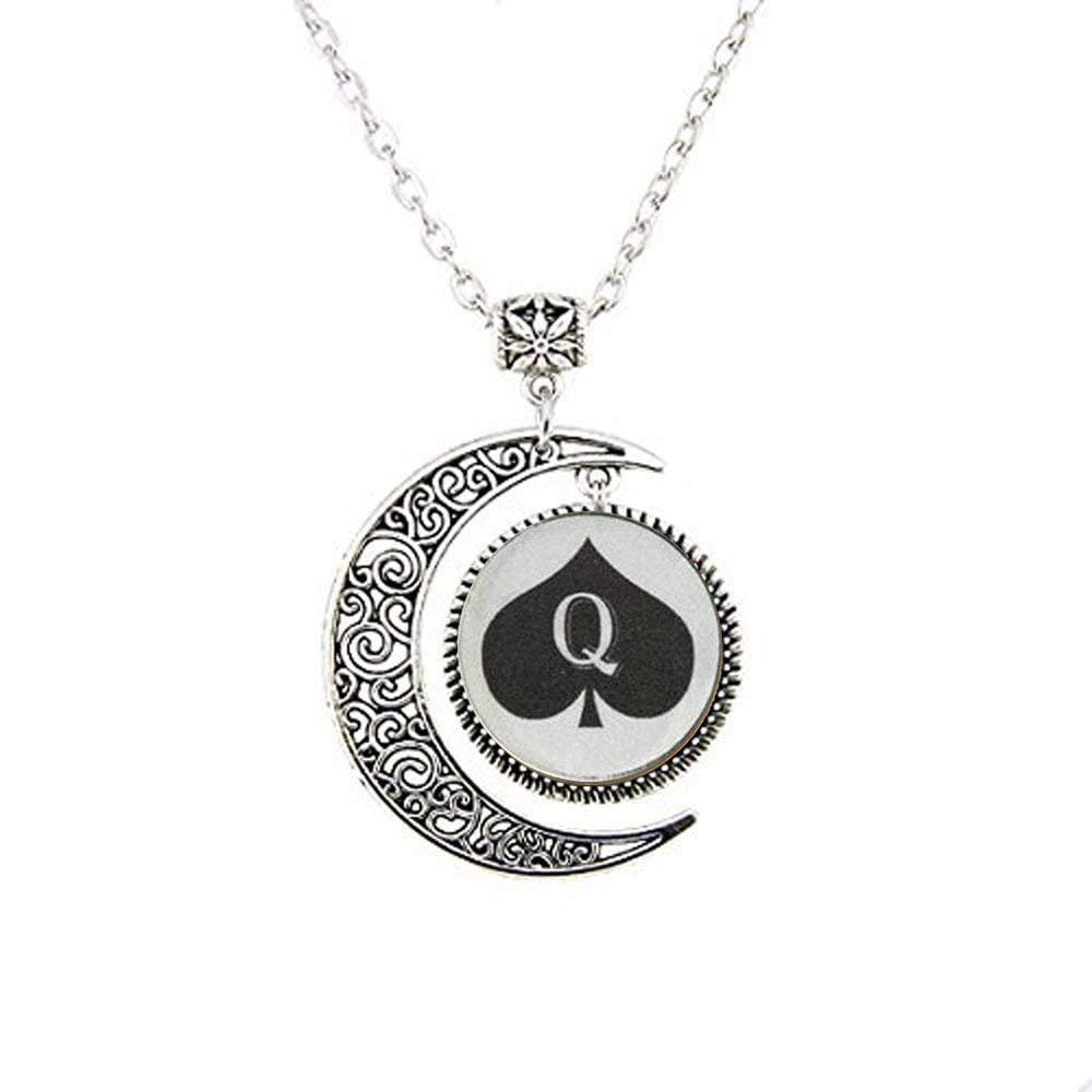 Queen of Spades Moon Necklace - Elegant Charm Pendant Jewelry for Women, Best Friend Gift | Perfect for Birthdays, Anniversaries & Everyday Wear