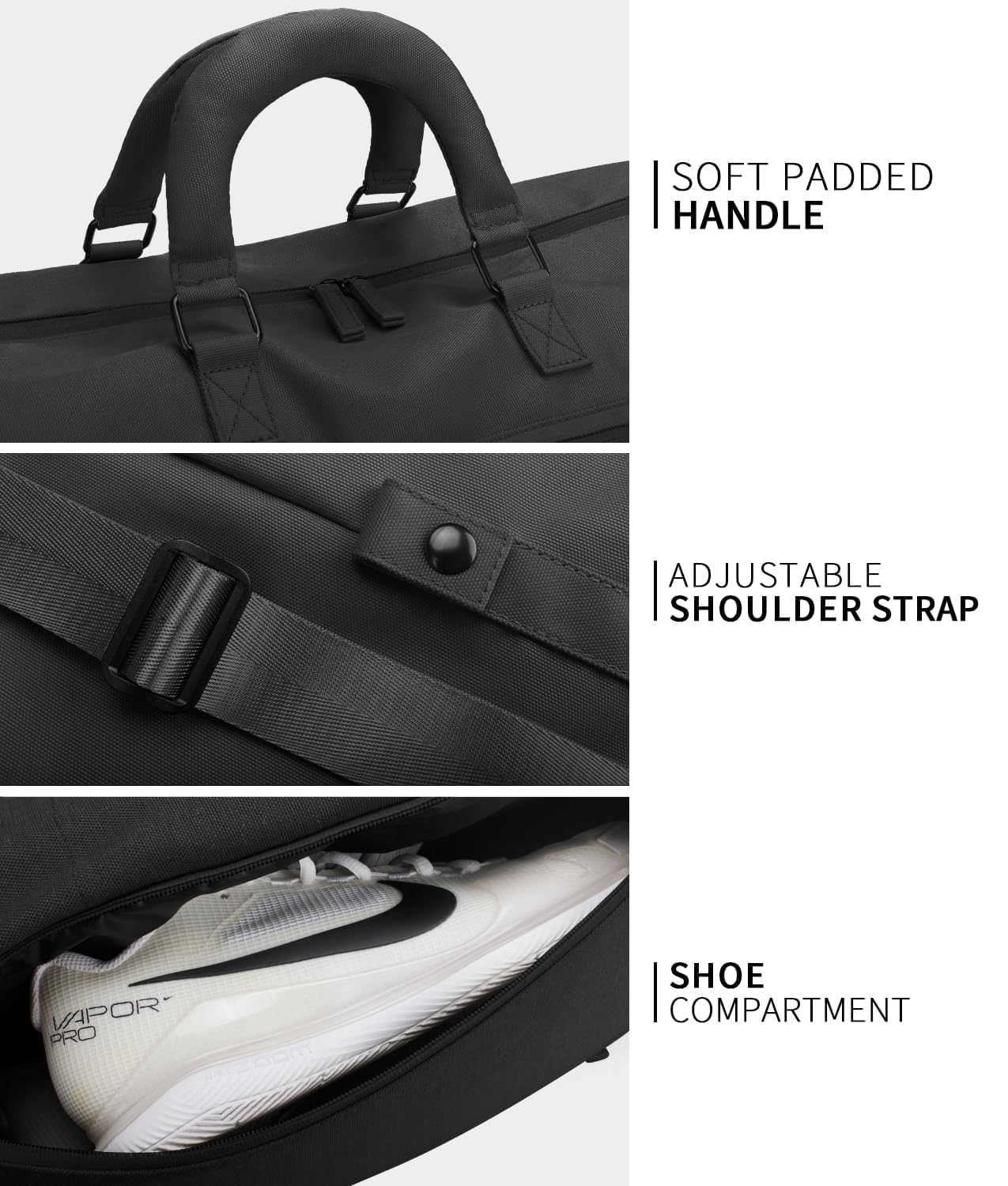 Stylish Travel Duffle Bag for Women & Men - Lightweight Carry-On Weekender with Shoe Compartment | Perfect for Gym, Weekend Trips & Air Travel
