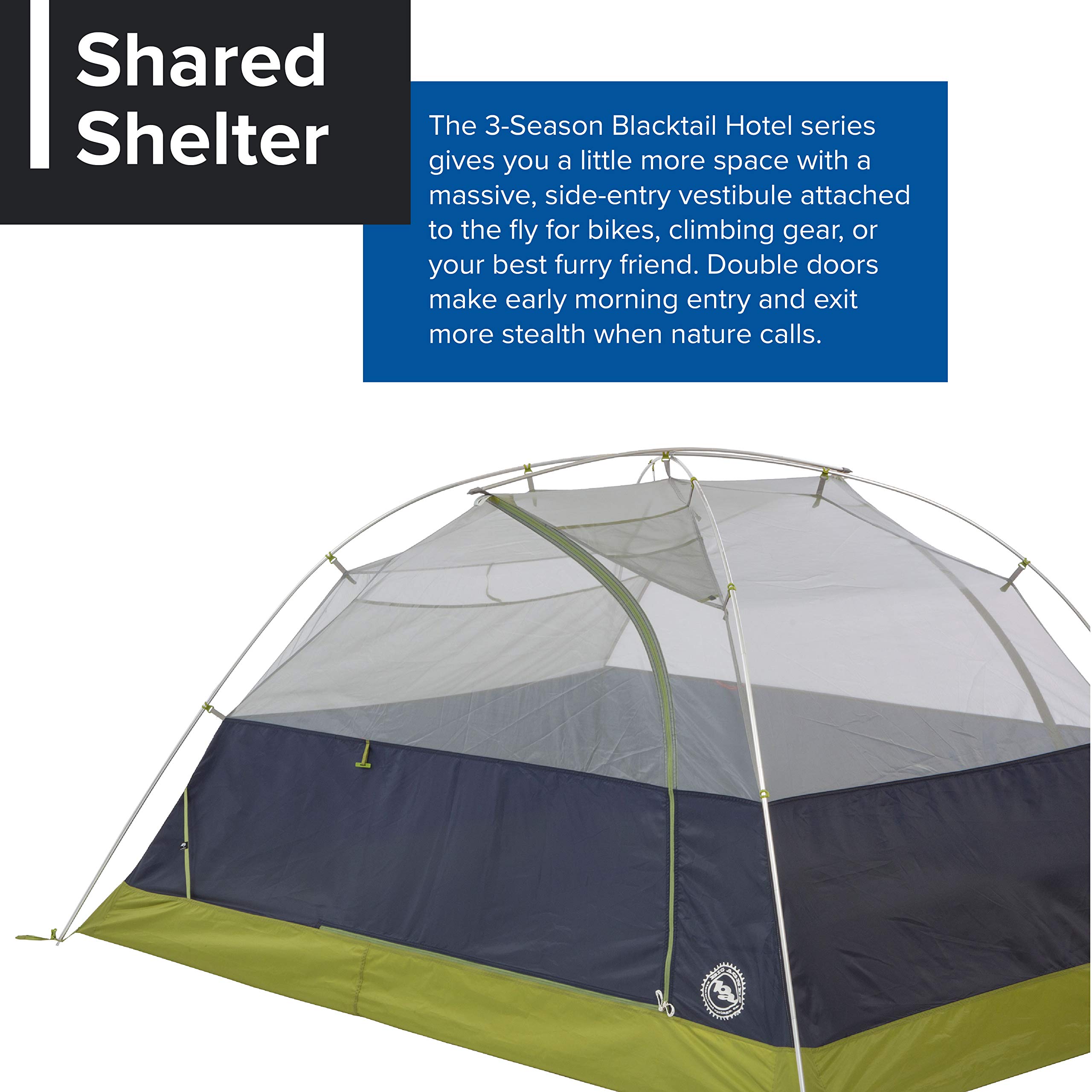 Big Agnes Blacktail Hotel Bikepacking Tent - Lightweight 2-Person Backpacking Tent for Camping, Hiking & Bikepacking Adventures - Waterproof & Windproof Outdoor Shelter