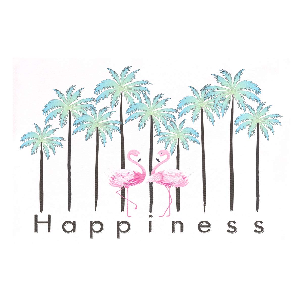 MOYYO Heat Resistant Non-Slip Placemats Set of 4 - Tropical Palm Trees & Flamingo Design Washable Polyester Table Mats for Dining & Kitchen Decor - Perfect for Beach House, Summer Parties & Outdoor Entertaining
