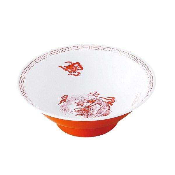 Entec Zuishou Melamine Red Dragon Ramen Noodle Bowl 940ml - Durable BPA-Free Microwave Safe Asian Soup Bowl for Home, Office & Restaurant Use