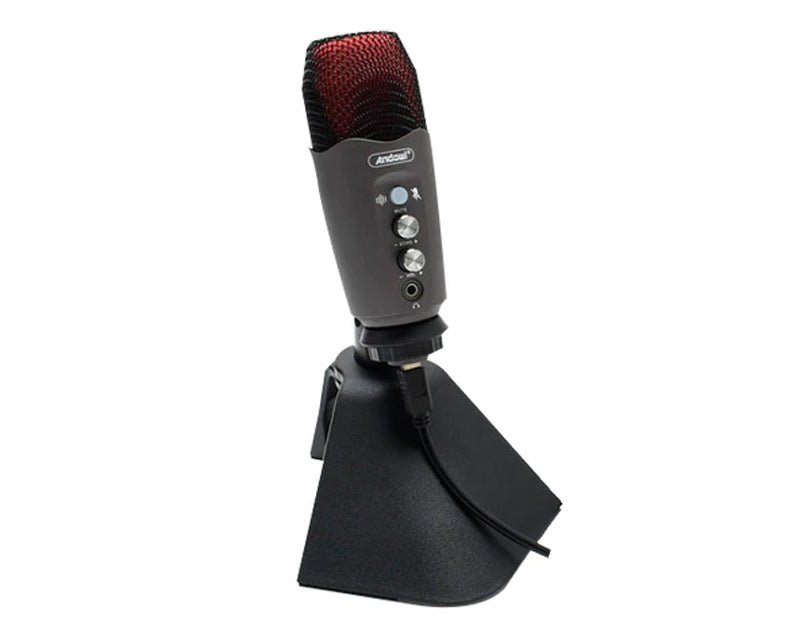 ANDOWL Professional Condenser Microphone with Stand - USB Podcast Mic for Studio Recording, Streaming & Voice Overs - Perfect for Podcasters, Gamers & Content Creators (Model S740)