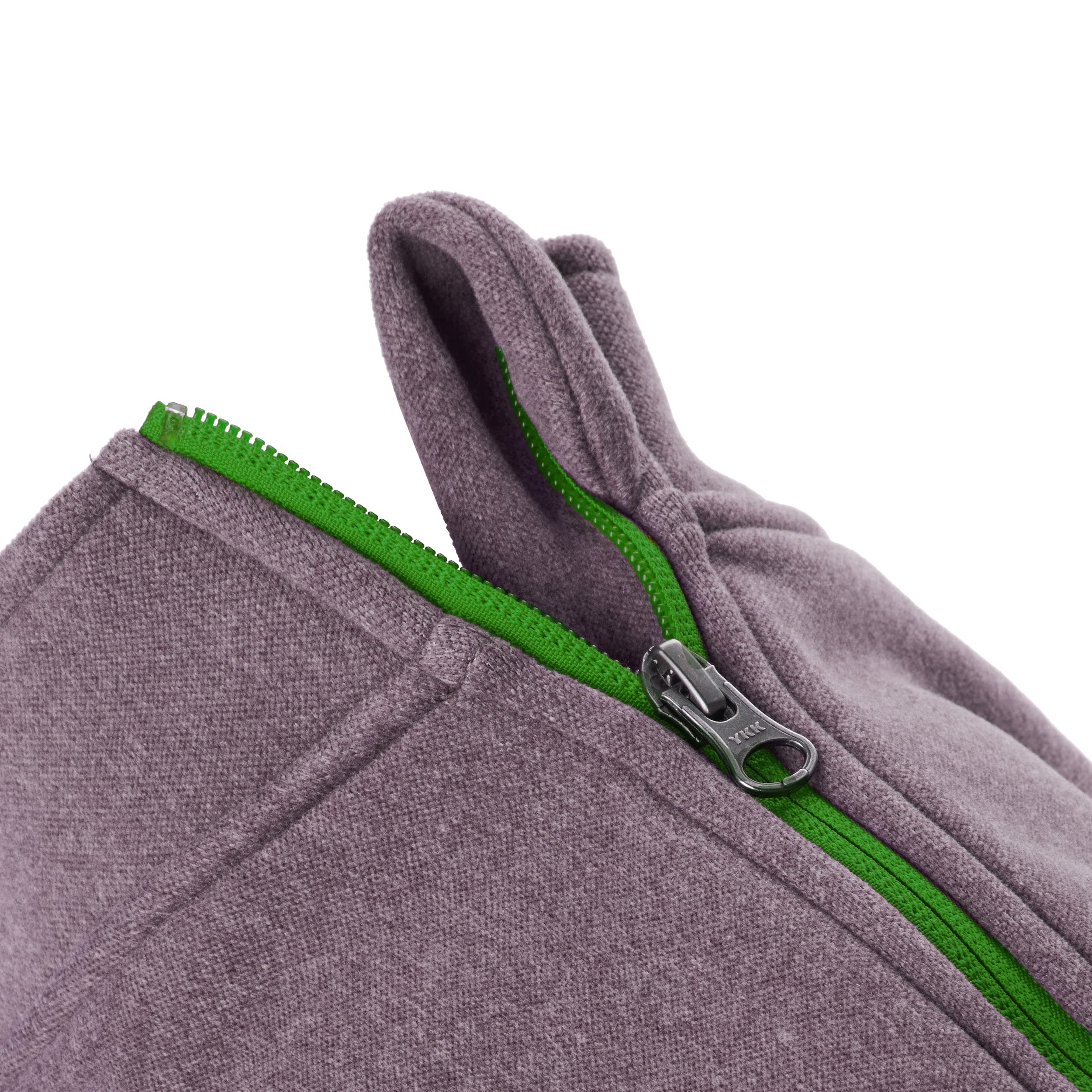 Gooby Zip Up Microfiber Fleece Dog Sweater - Purple, X-Large - Warm Double Layer Soft Dog Jacket for Small & Medium Dogs - Winter Pet Clothing for Cold Weather, Outdoor Walks & Indoor Comfort