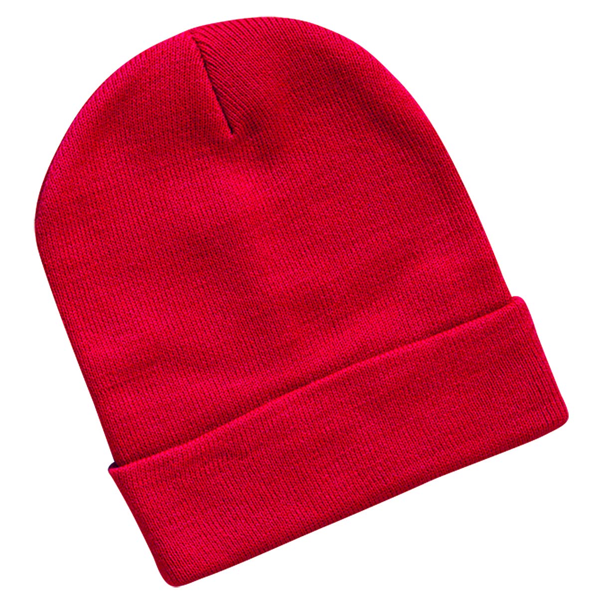 Sportsman Blank 12 Inch Knit Red Hat - Unisex Beanie for Winter Sports, Outdoor Activities & Casual Wear