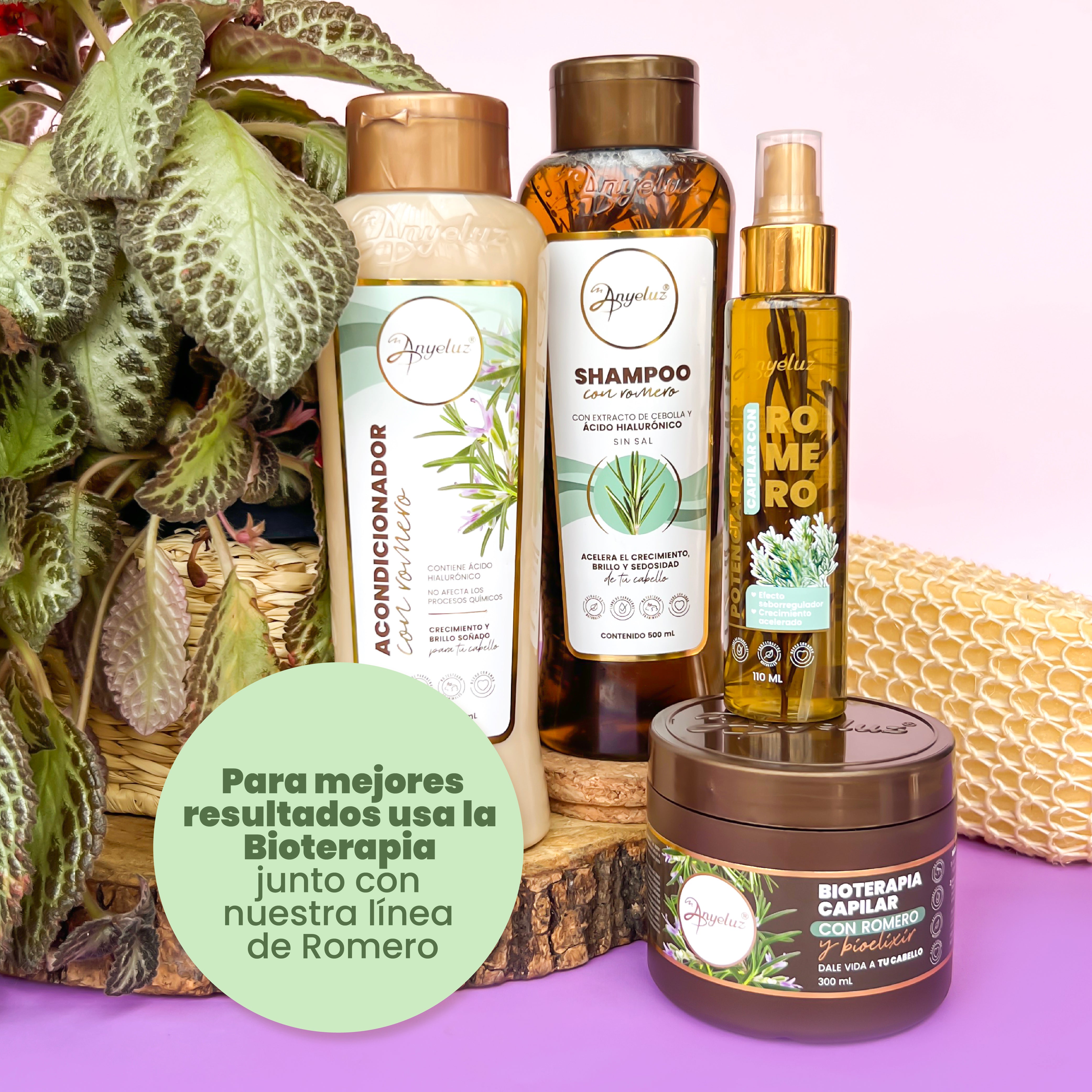 Bioterapia Capilar Hair Treatment with Rosemary and Bioelixir - Anyeluz | Natural Hair Growth Serum for Thicker, Healthier Hair | Perfect for Damaged, Dry, or Frizzy Hair Care Routine