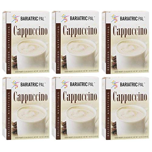 BariatricPal Hot Cappuccino Protein Drink - Classic Flavor, High Protein, Low Carb, 6-Pack | Perfect for Weight Loss, Bariatric Surgery Recovery & Healthy Breakfast On-The-Go