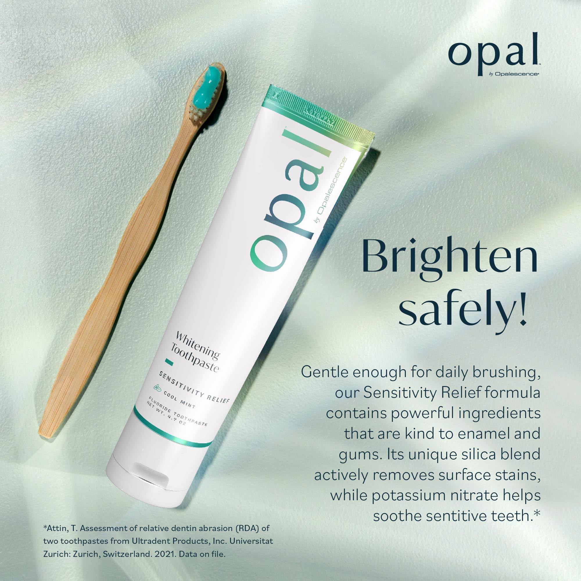 Opalescence Go Teeth Whitening Kit - 7 Prefilled Trays with Sensitivity Toothpaste (4.7oz) | Hydrogen Peroxide Formula | Cool Mint Flavor | Professional Whitening for Sensitive Teeth | At-Home & Travel Use | Made by Ultradent 5761-5526-1