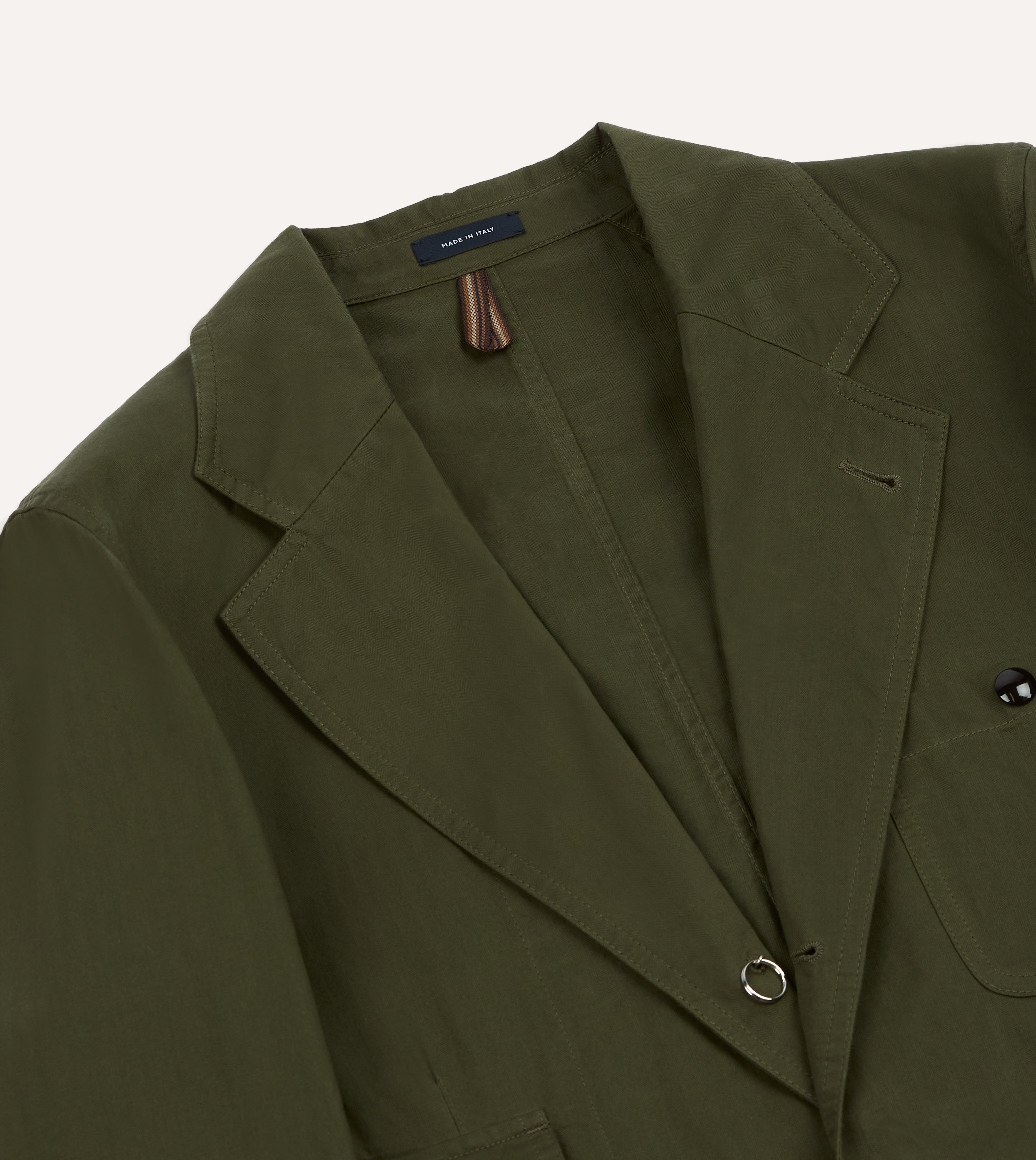 Drake's & New Balance Men's Waxed Herringbone Cotton Blazer - Stylish Casual & Business Jacket for Work, Office & Special Occasions