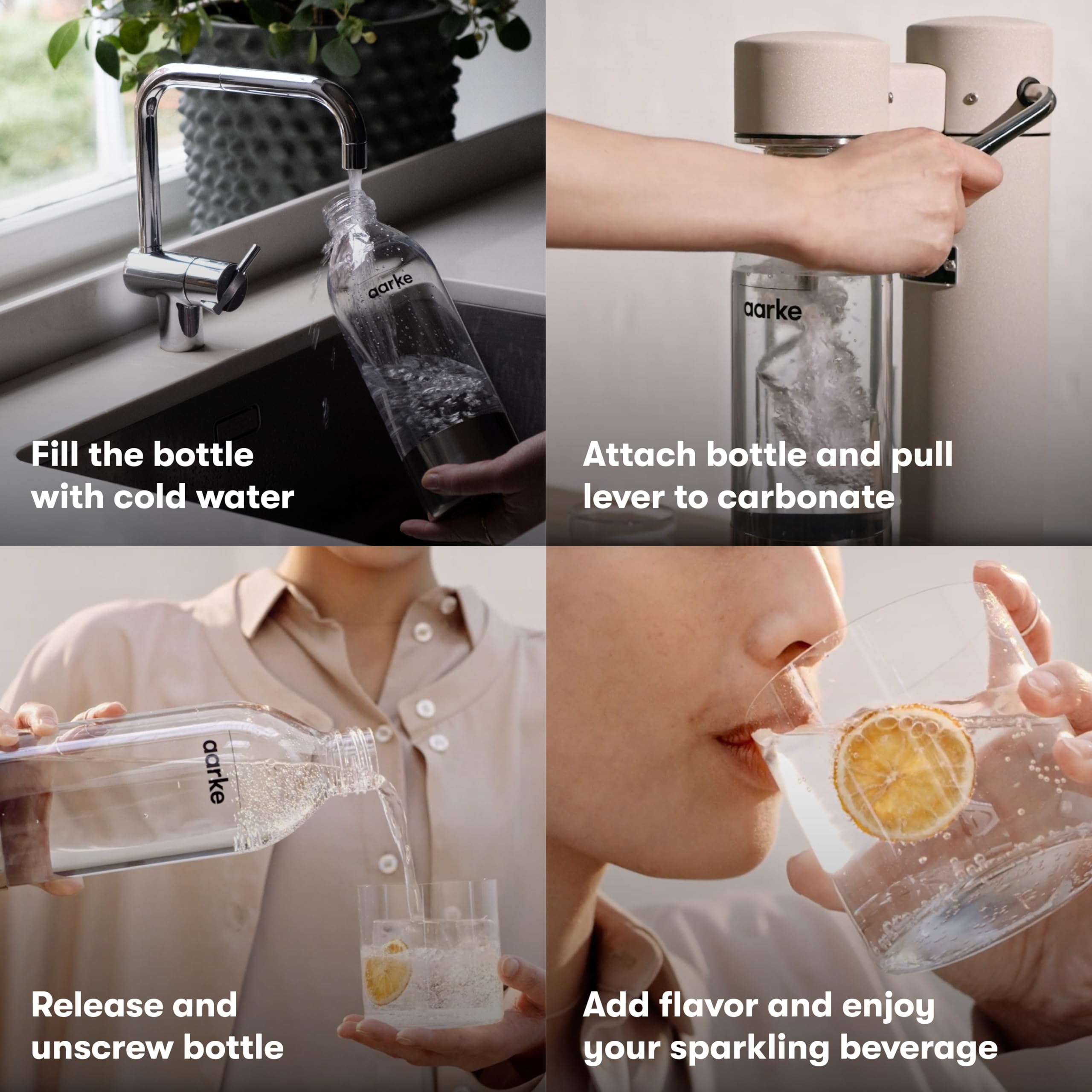 Aarke Carbonator III with CO2 Cylinder - Premium Sparkling Water Maker Machine, Stainless Steel Home Soda Maker with 800mL BPA-Free PET Reusable Bottle for Fresh Carbonated Drinks | Perfect for Kitchen, Office & Home Bar Use