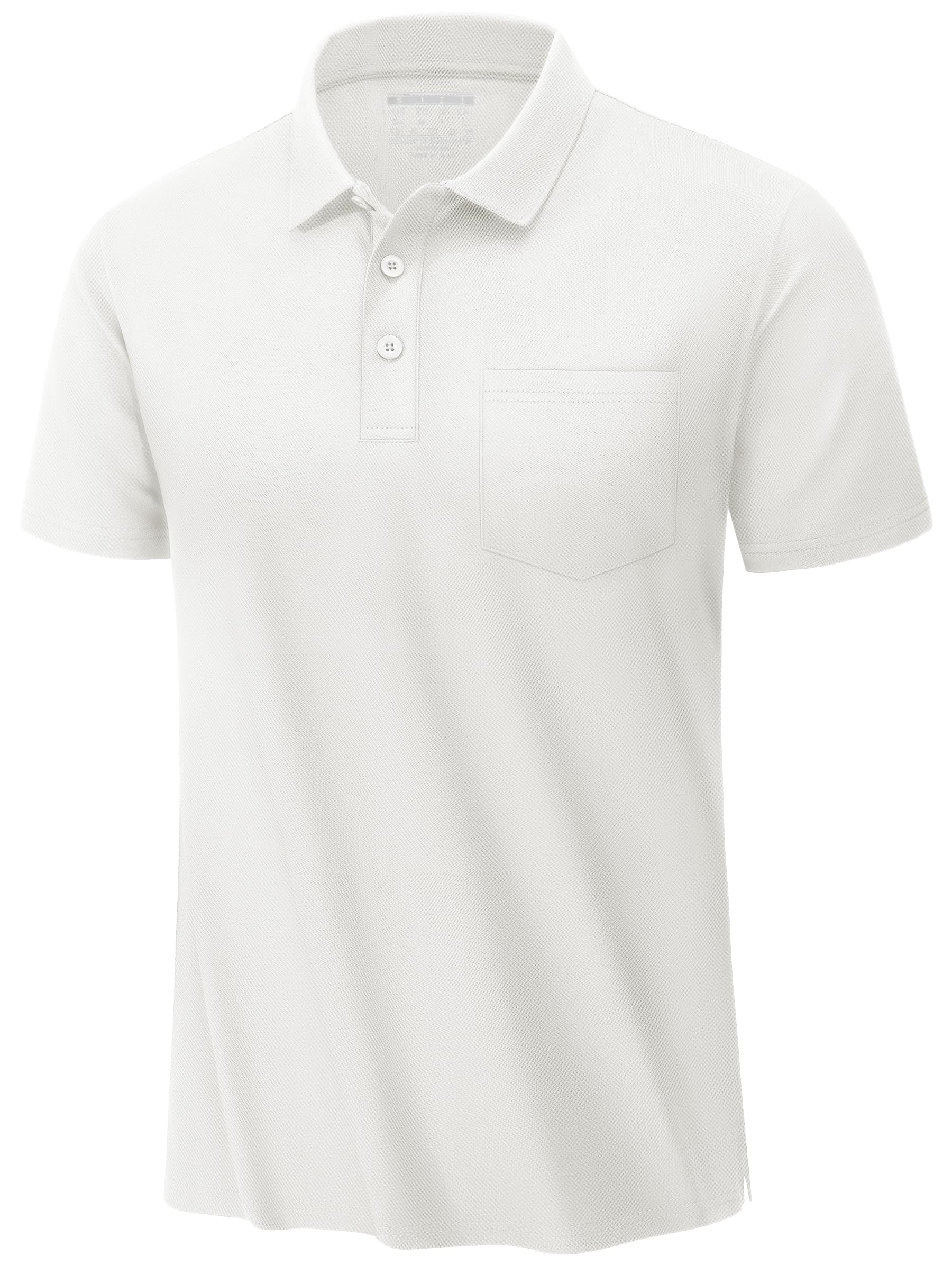 TACVASEN Men's Performance Polo Shirts - Moisture Wicking, Breathable & Cooling Golf Shirt with Pocket - Ideal for Golf, Tennis & Casual Wear