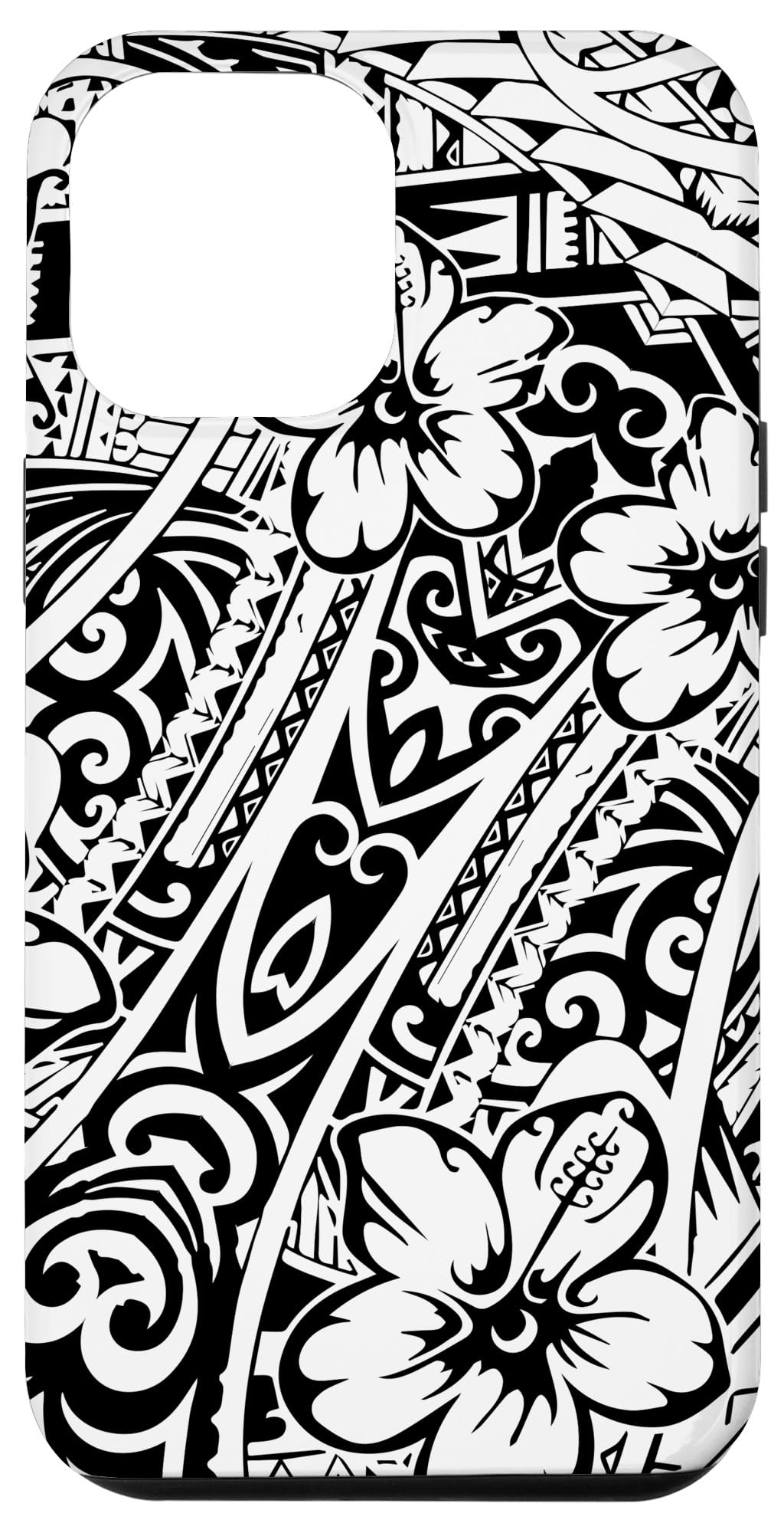 iPhone 12 Pro Max Case - Hawaiian Tribal Samoan Polynesian Tattoo Design Protective Phone Cover | Perfect for Beach Vacation, Summer Travel & Cultural Enthusiasts