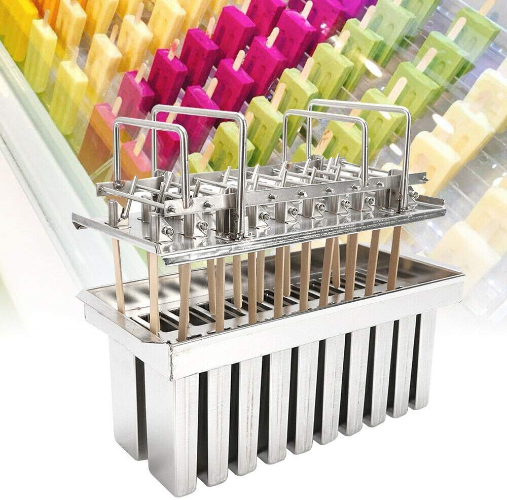 20Pcs Stainless Steel Popsicle Molds with Flat Head - Fast Freeze Ice Cream Maker Set for Homemade Frozen Treats - Perfect for Summer Parties, Kids Snacks and Healthy Desserts
