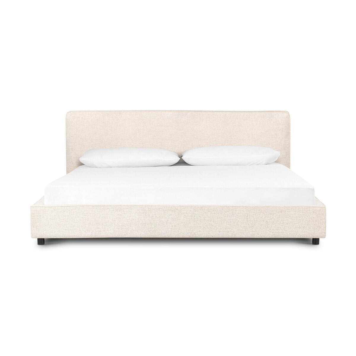 Adrian King Size Bed Frame with Plushtone Linen Upholstery - Perfect for Master Bedroom & Guest Room Decor