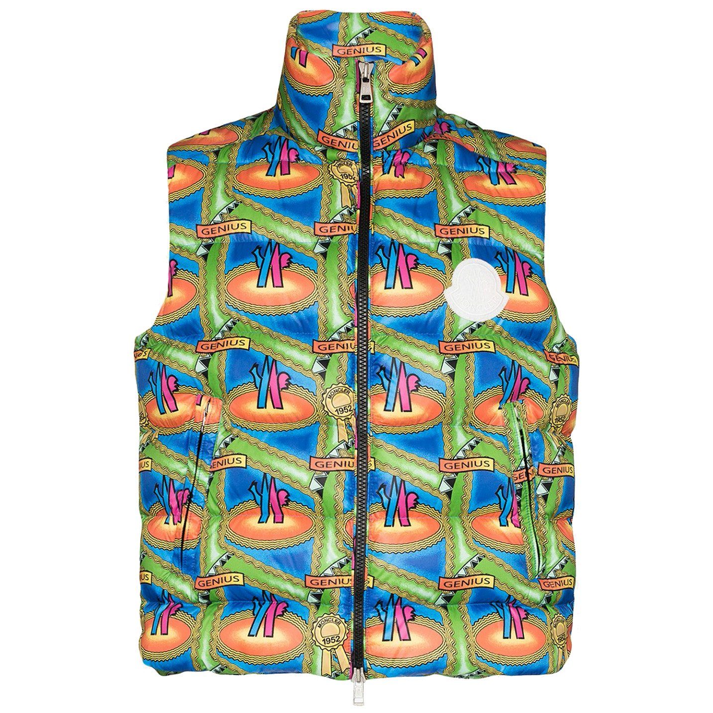 Moncler 1952 All Over Print Gilet Vest for Men - Lightweight Quilted Puffer Vest Jacket for Winter, Fall & Outdoor Activities