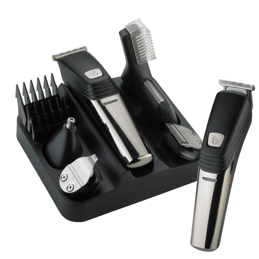 6-in-1 Electric Beard Trimmer for Men - USB Rechargeable Hair Clipper & Mustache Scissors Set LK-800 | Perfect for Home Grooming, Travel & Professional Styling