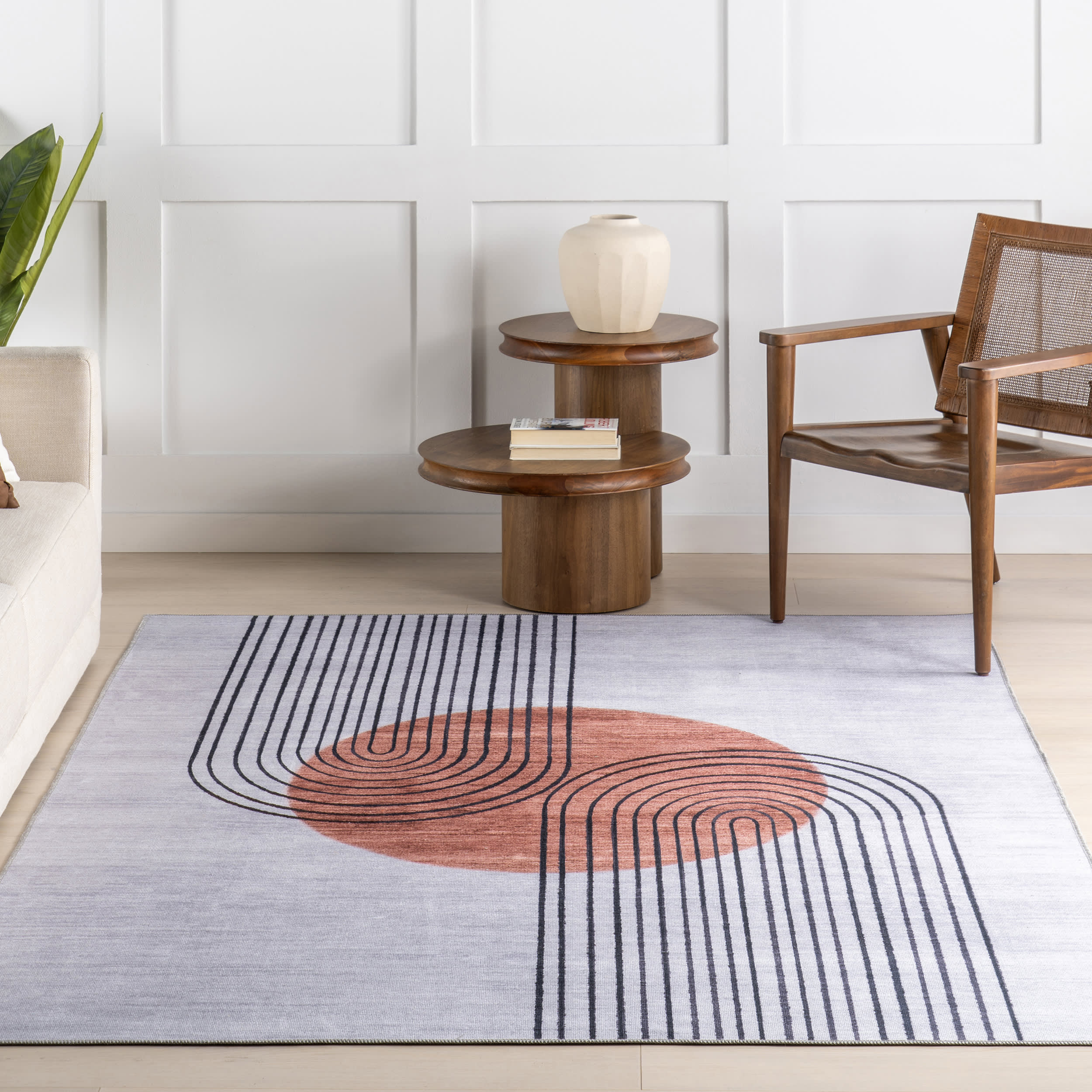 Carlotta Washable Desert Sunset Rug - Burnt Orange Bohemian Area Rug for Living Room, Bedroom, or Dorm Decor | Soft & Stylish Home Accent