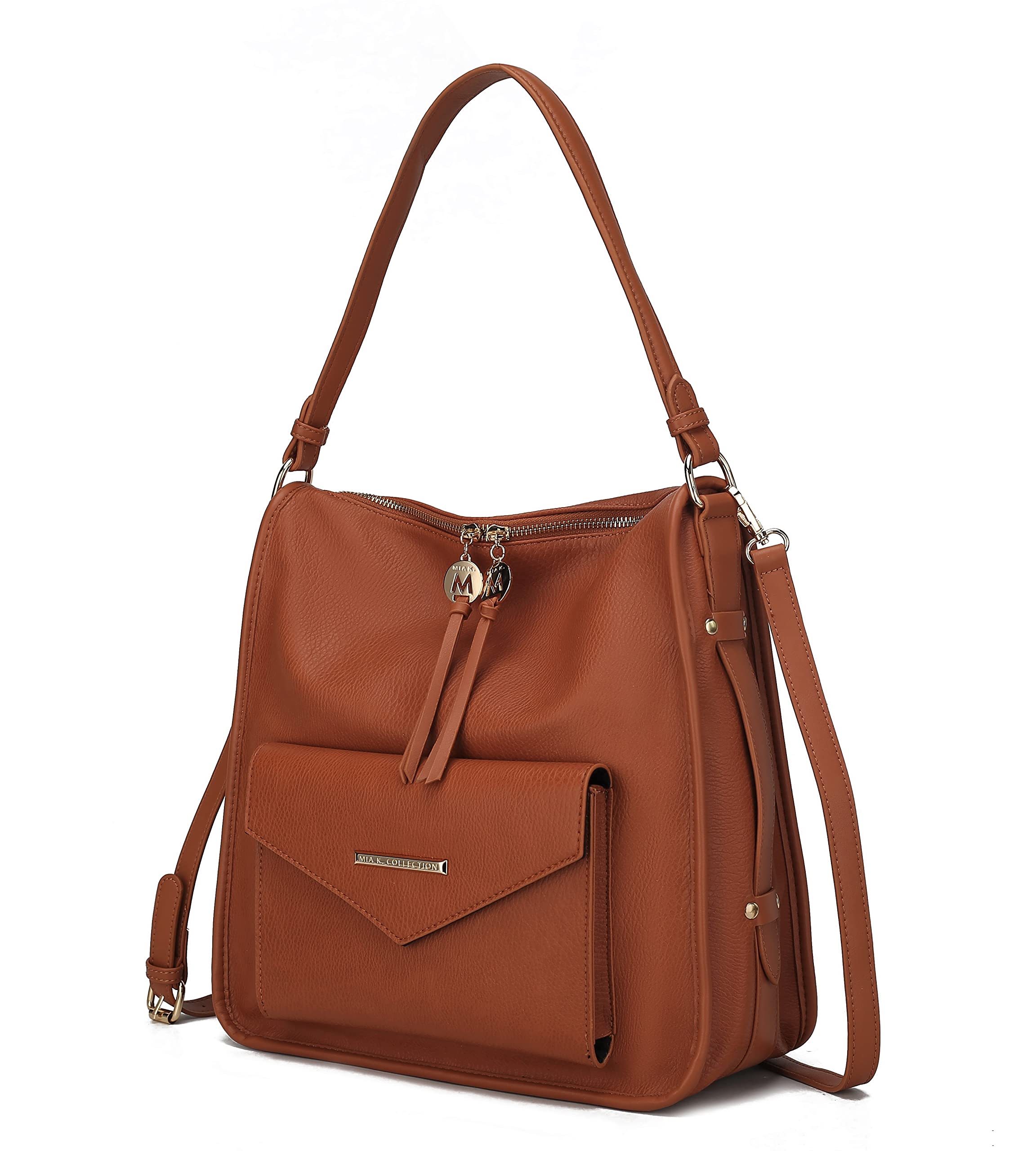 MKF Collection Women's PU Leather Shoulder Bag - Stylish Top Handle Crossbody Tote Handbag for Work, Travel & Everyday Use