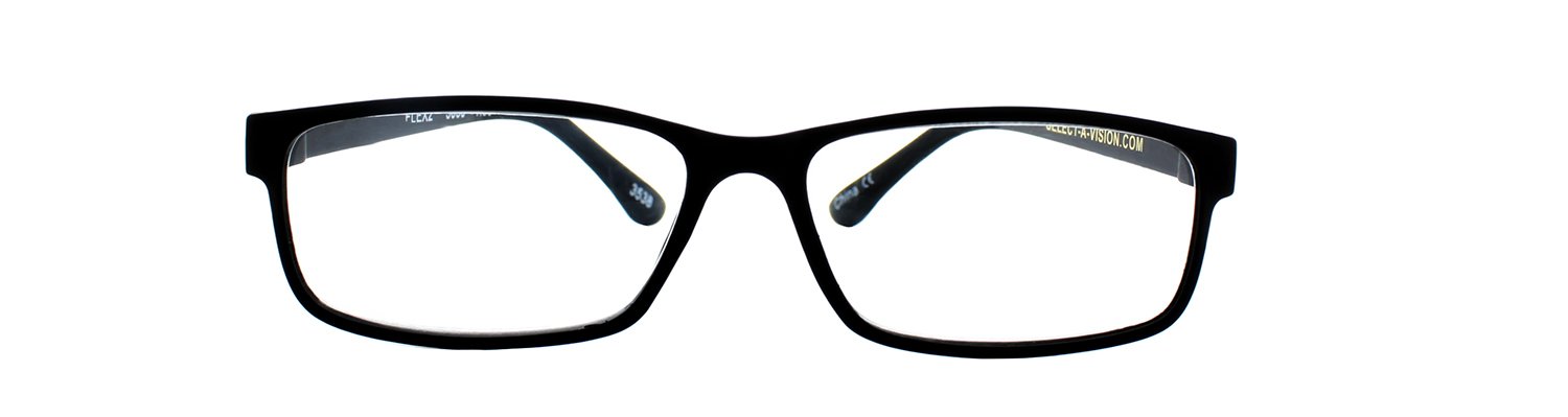 SAV Men's Flex 2 5030 Black Reading Glasses - Lightweight & Comfortable for Computer Work, Reading, and Office Use