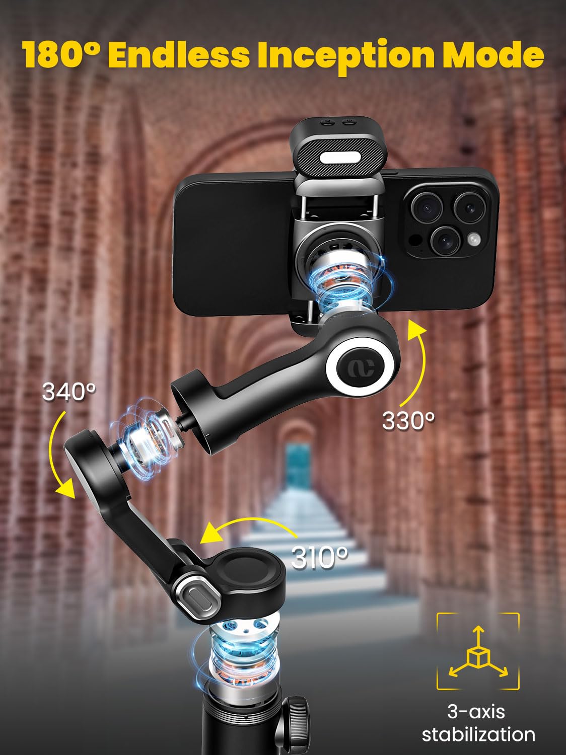 Professional 3-Axis Smartphone Gimbal Stabilizer with RGB Fill Light, Extension Rod & OLED Display - Wireless Charging Compatible with iPhone 15/14/13 Pro/Max & Galaxy S22 - Perfect for TikTok, YouTube & Vlogging (Smart X Pro Combo1)