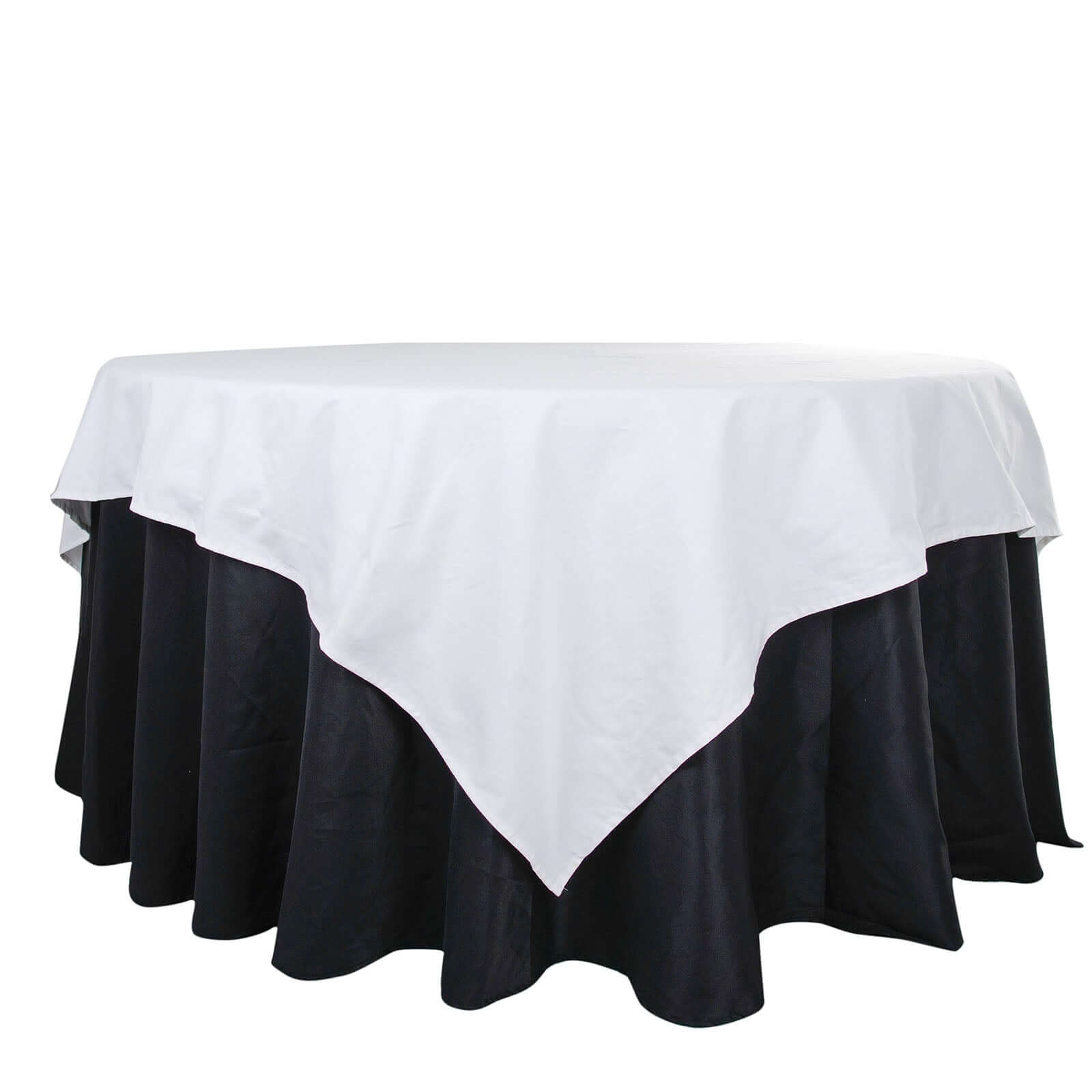 Premium 100% Cotton 90x90 Inch Square Tablecloth - White Linen Table Cover with Soft & Breathable Fabric - Elegant Dining, Wedding, Party & Home Decor Table Setting