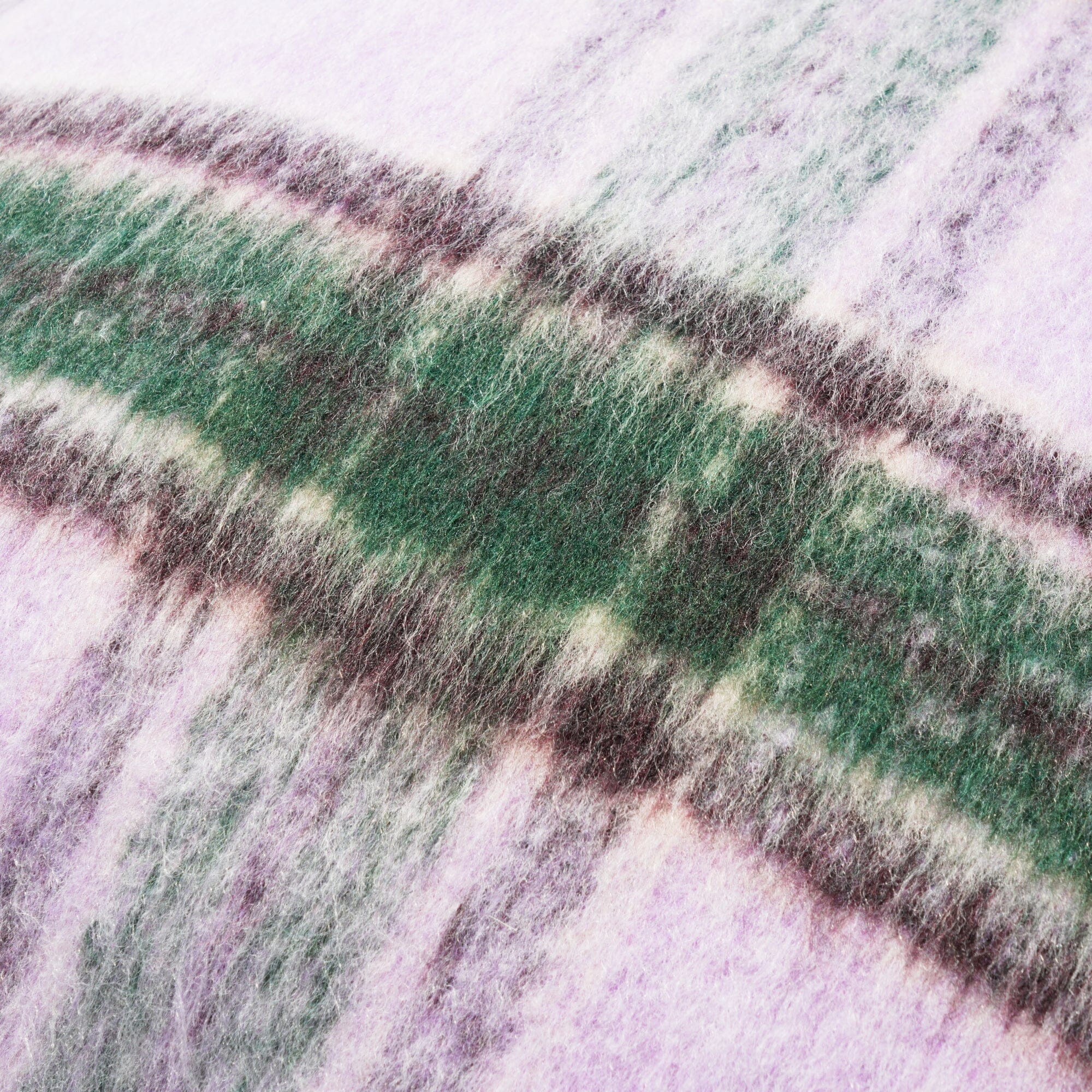 Soft Mohair-Like Checkered Cushion Cover 18x18 Inches Purple and Green - Perfect for Sofa, Bed, and Home Decor