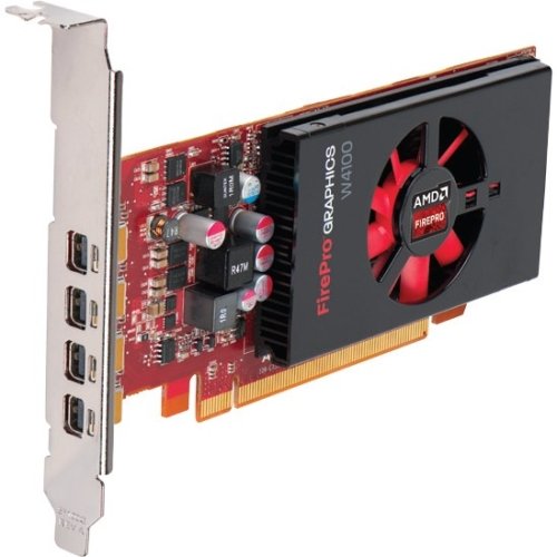 AMD Radeon W4100 Low Profile Graphics Card - 2GB GDDR5, 4K Support, Multi-Monitor Setup for Home Office & Gaming PCs