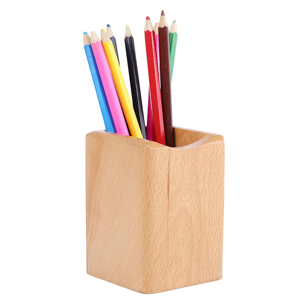 Eco-Friendly Wooden Pen Box & Desk Organizer - Natural Beech Wood Storage for Pens, Pencils & Office Supplies | Perfect for Home, Office & School Organization