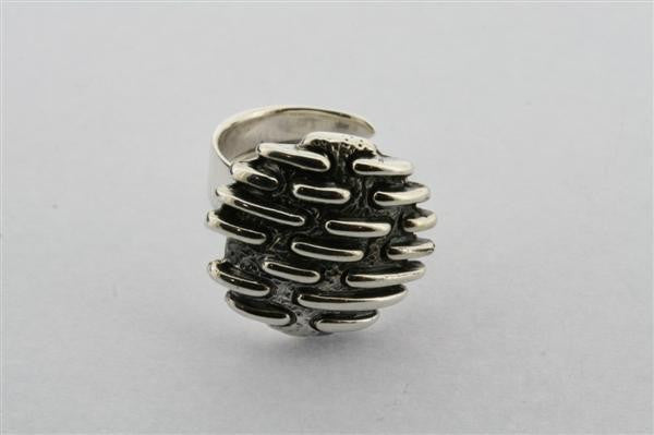Oxidized Dash Disc Ring - Boho Silver Jewelry for Women - Perfect for Layering & Everyday Wear