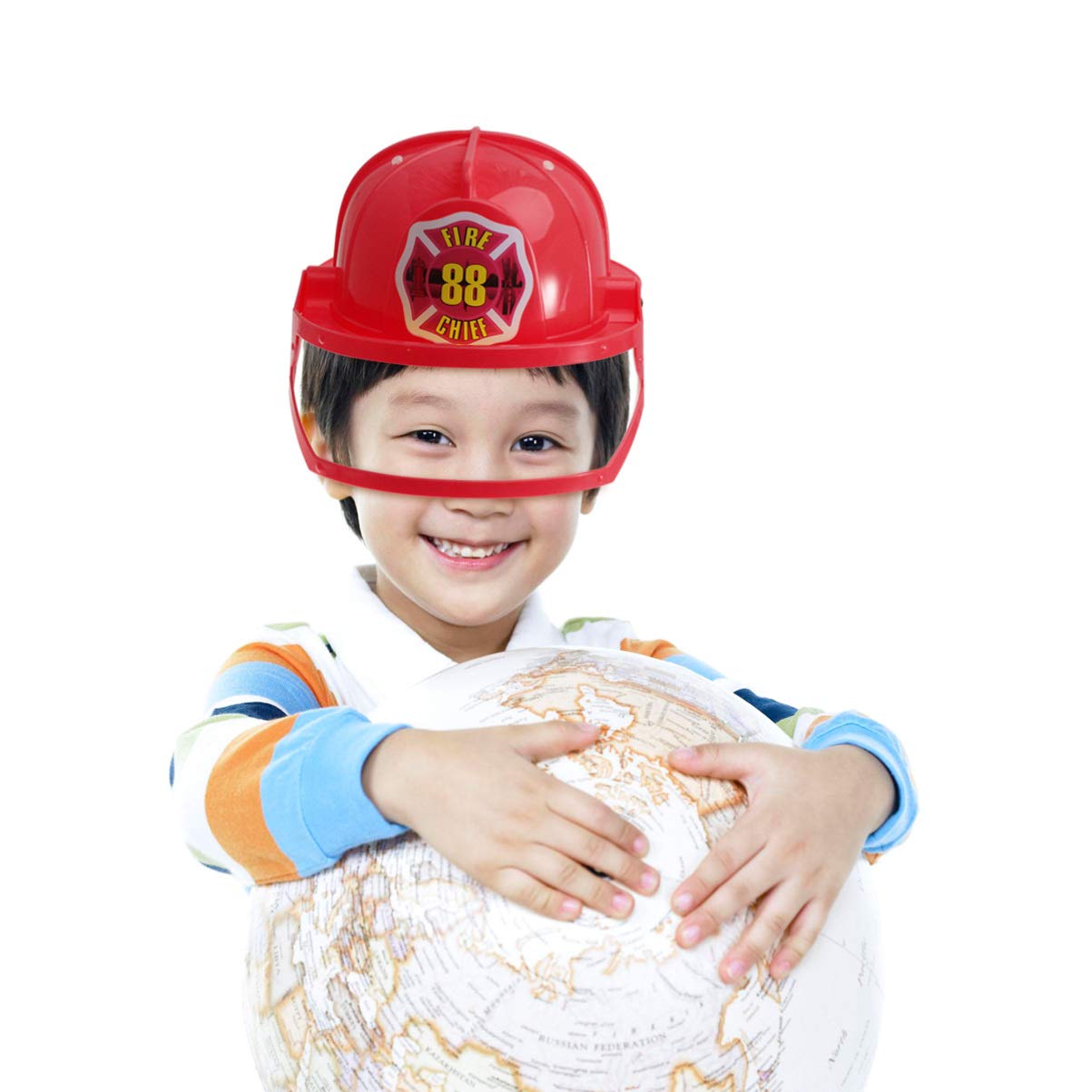 Bestoyard 2-Piece Kids Firefighter Safety Helmet Set - Educational Role Play Toy for Children with Realistic Fireman Hat & Accessories - Perfect for Pretend Play, Costume Parties & Fire Safety Education