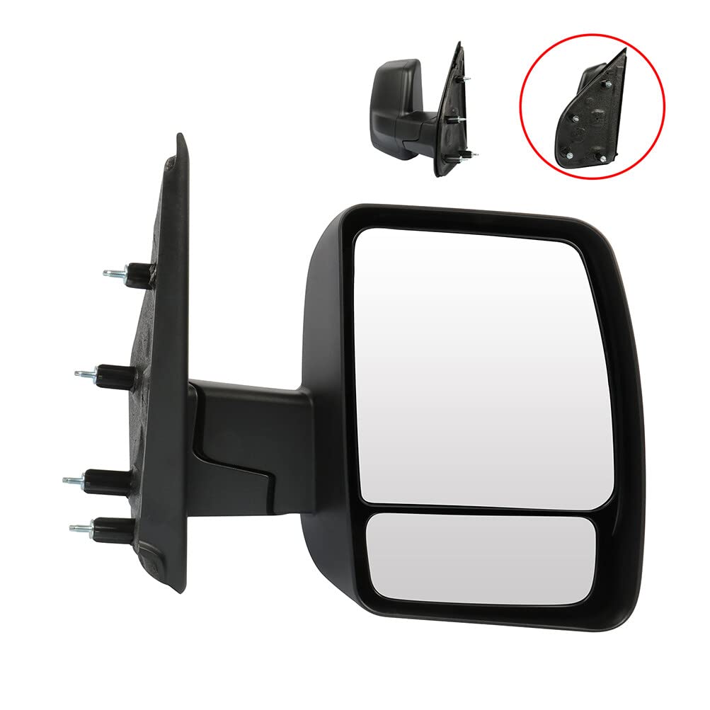 SCITOO Black Manual Folding Passenger Side View Mirror Replacement for 2012-2013 Nissan NV1500 NV2500 NV3500 - NI1321232 | Durable Exterior Mirror for Commercial Vans & Work Trucks