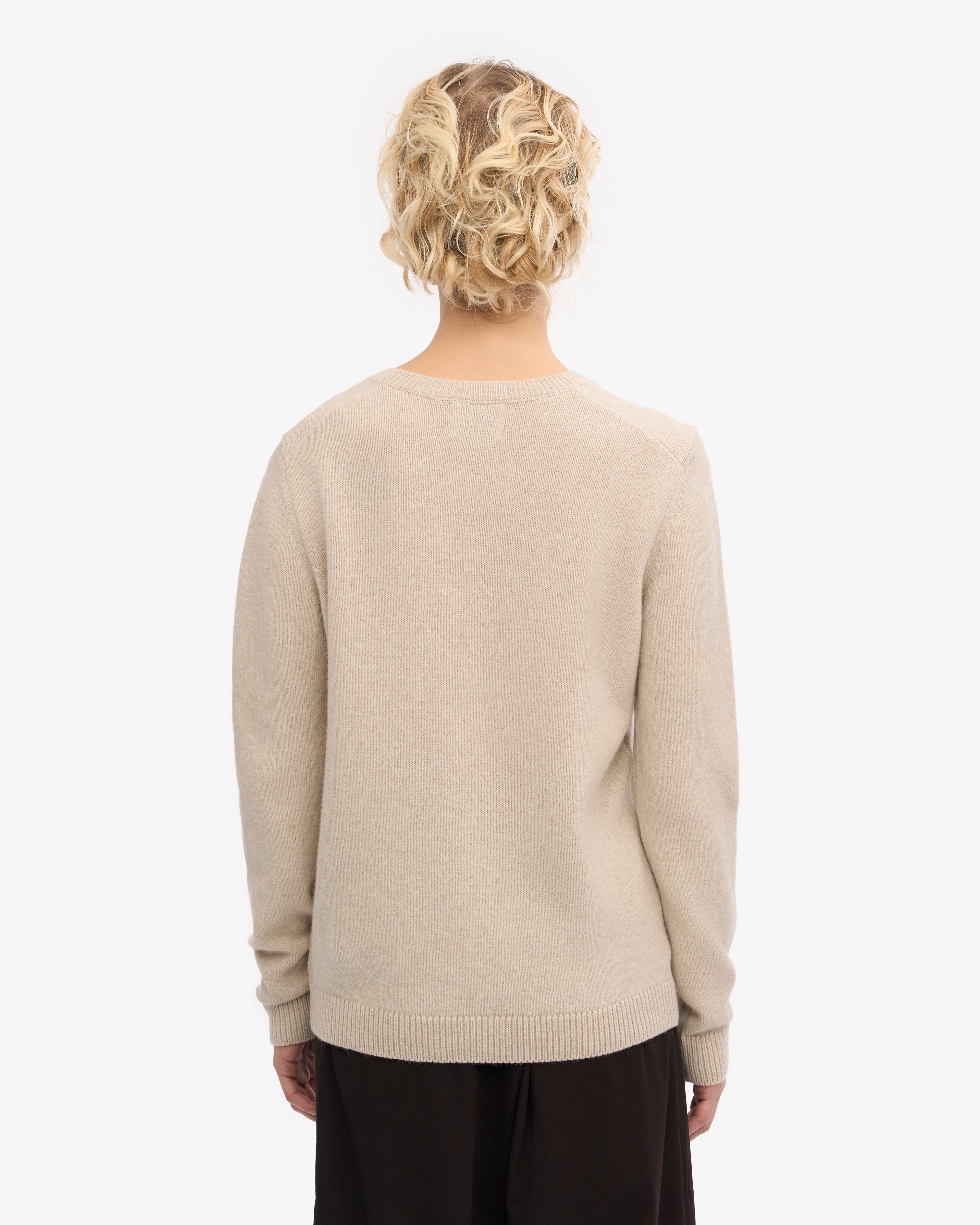 Premium Women's Classic Merino Wool Crew Neck Sweater - Ivory White | Soft & Warm Winter Knitwear for Casual Outfits & Office Wear