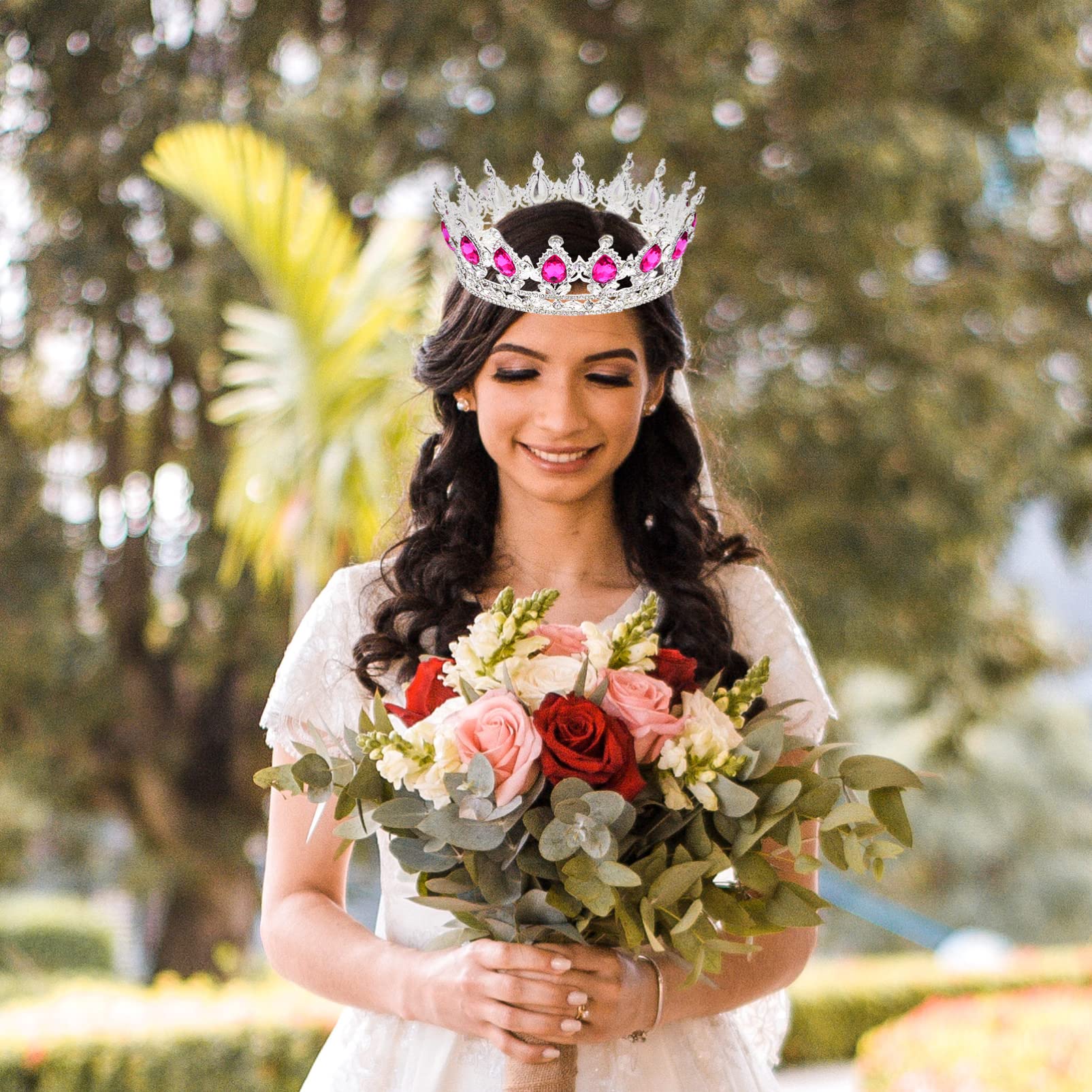 Baroque Rhinestone Tiara Headband for Women & Girls - Elegant Princess Birthday Hair Accessory, Queen Headdress Headwrap - Perfect for Weddings, Parties, Pageants (12.5x12.5cm)