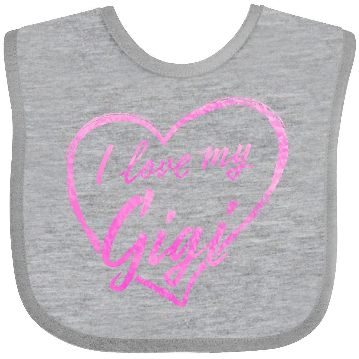 Inktastic I Love My Gigi Pink Chalk Heart Baby Bib - Soft & Absorbent for Infants, Perfect for Feeding, Messy Play & Photo Shoots