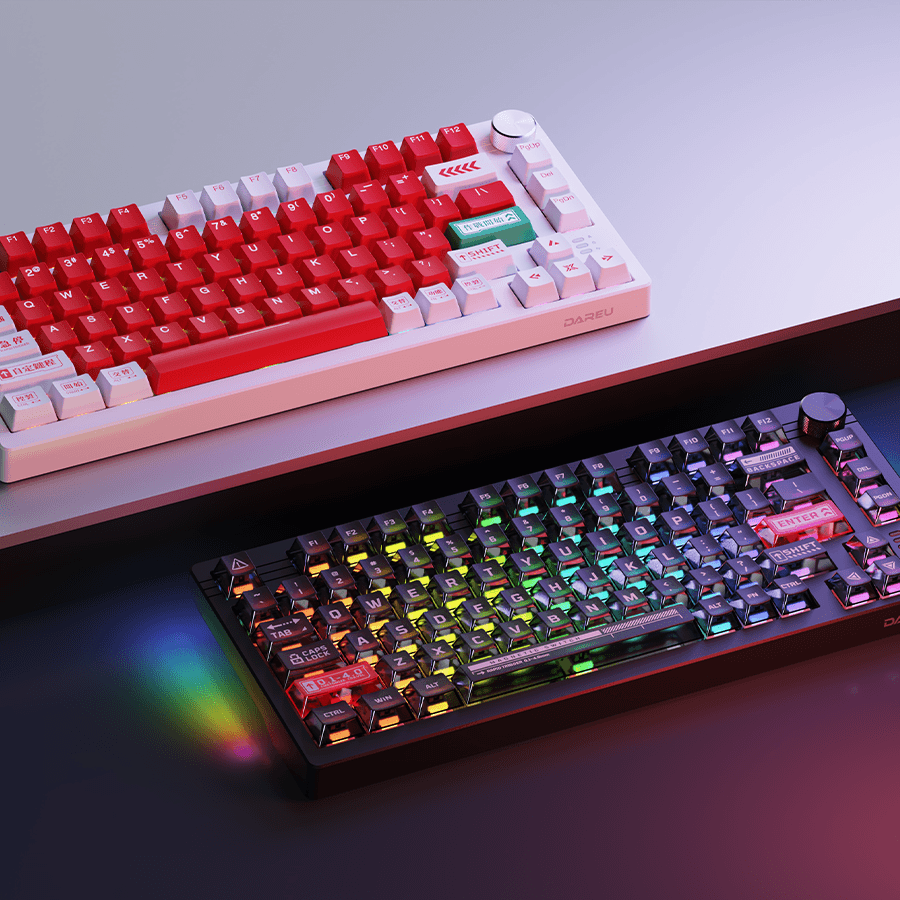 DAREU EK75 RT - Compact 75% Wired Mechanical Keyboard with RGB Backlight & Hot-Swappable Magnetic Switches for Gaming, Typing & Office Work