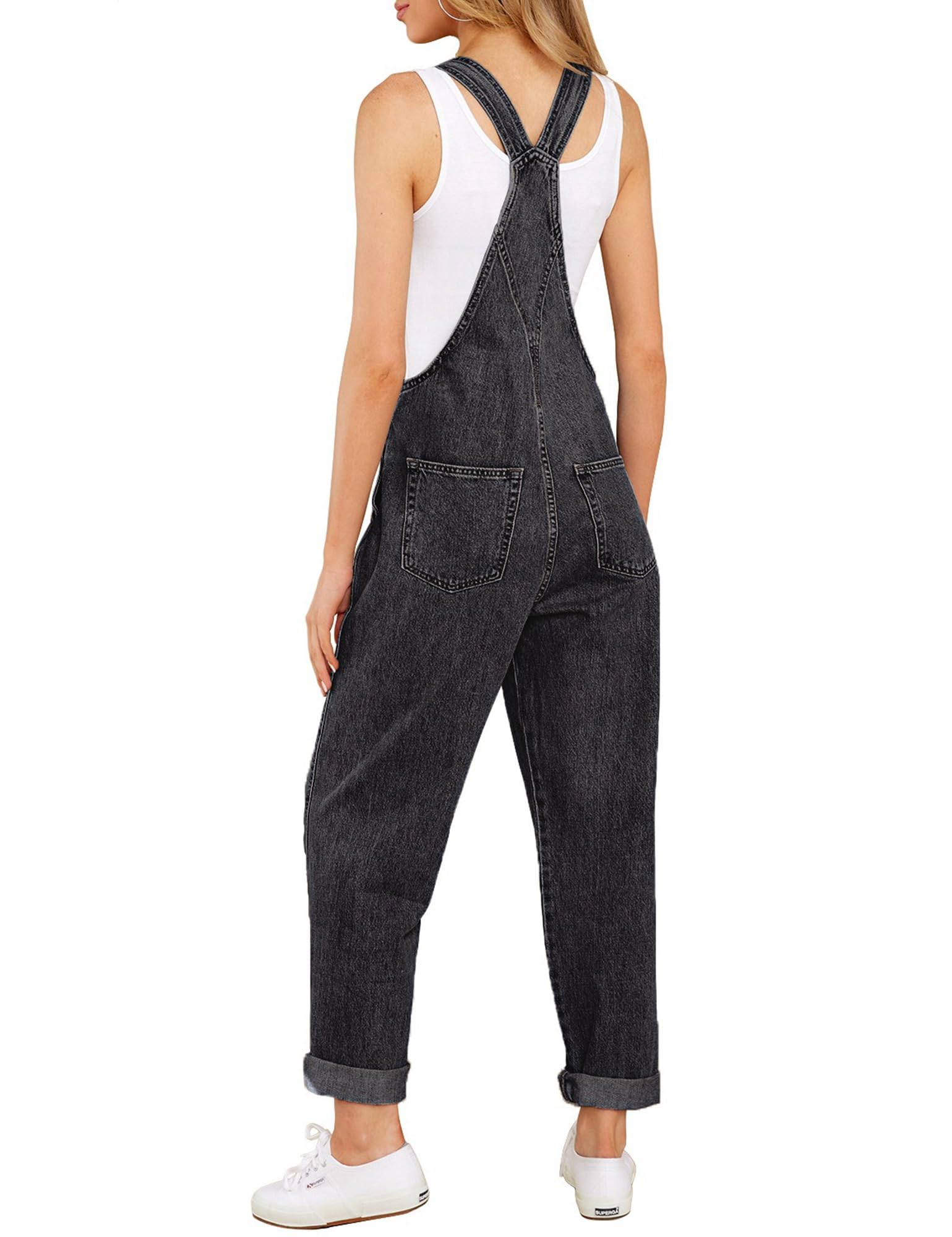 LookbookStore Women's Stretchy Denim Overalls - Casual Bib Overalls with Pockets, Comfortable Jumpsuit for Women | Perfect for Work, Outdoor Activities & Everyday Wear