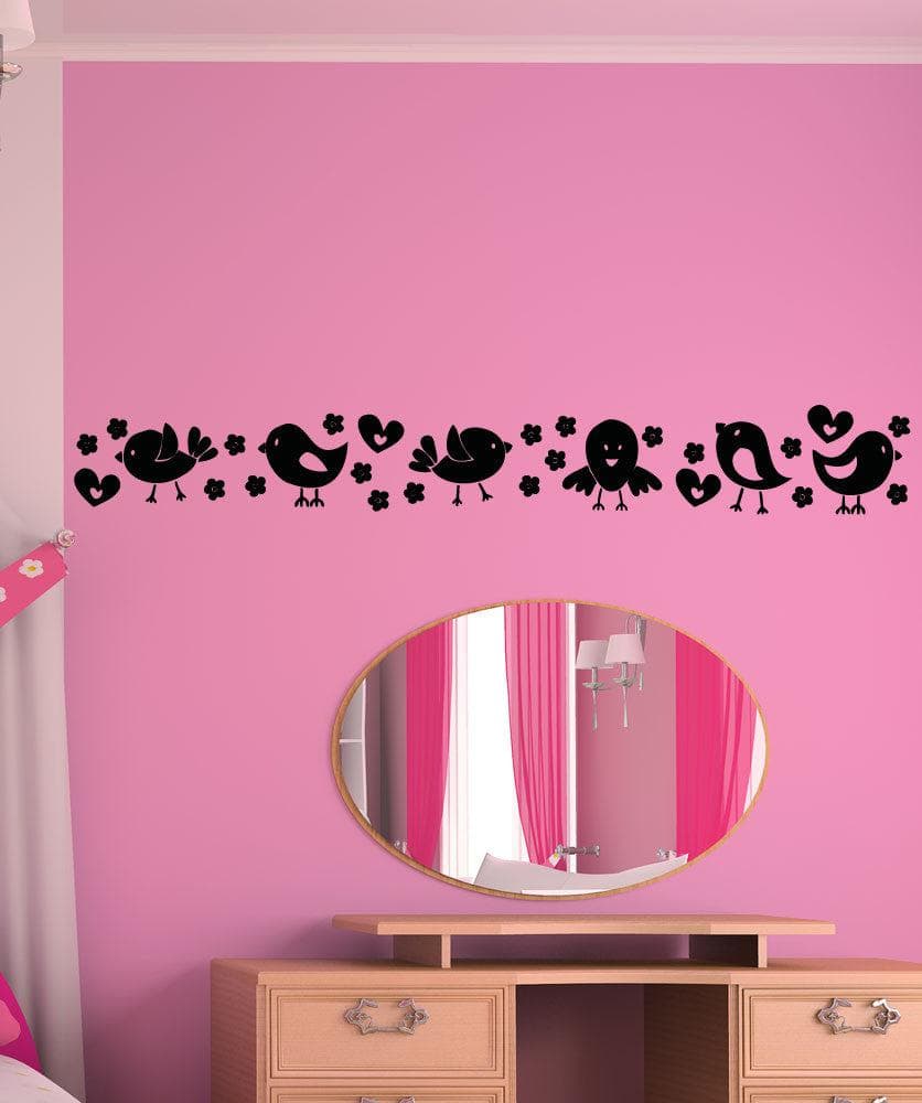 Cute Bird Line Vinyl Wall Decal Sticker - Removable Home Decor for Nursery, Bedroom & Living Room - #OS_AA1706