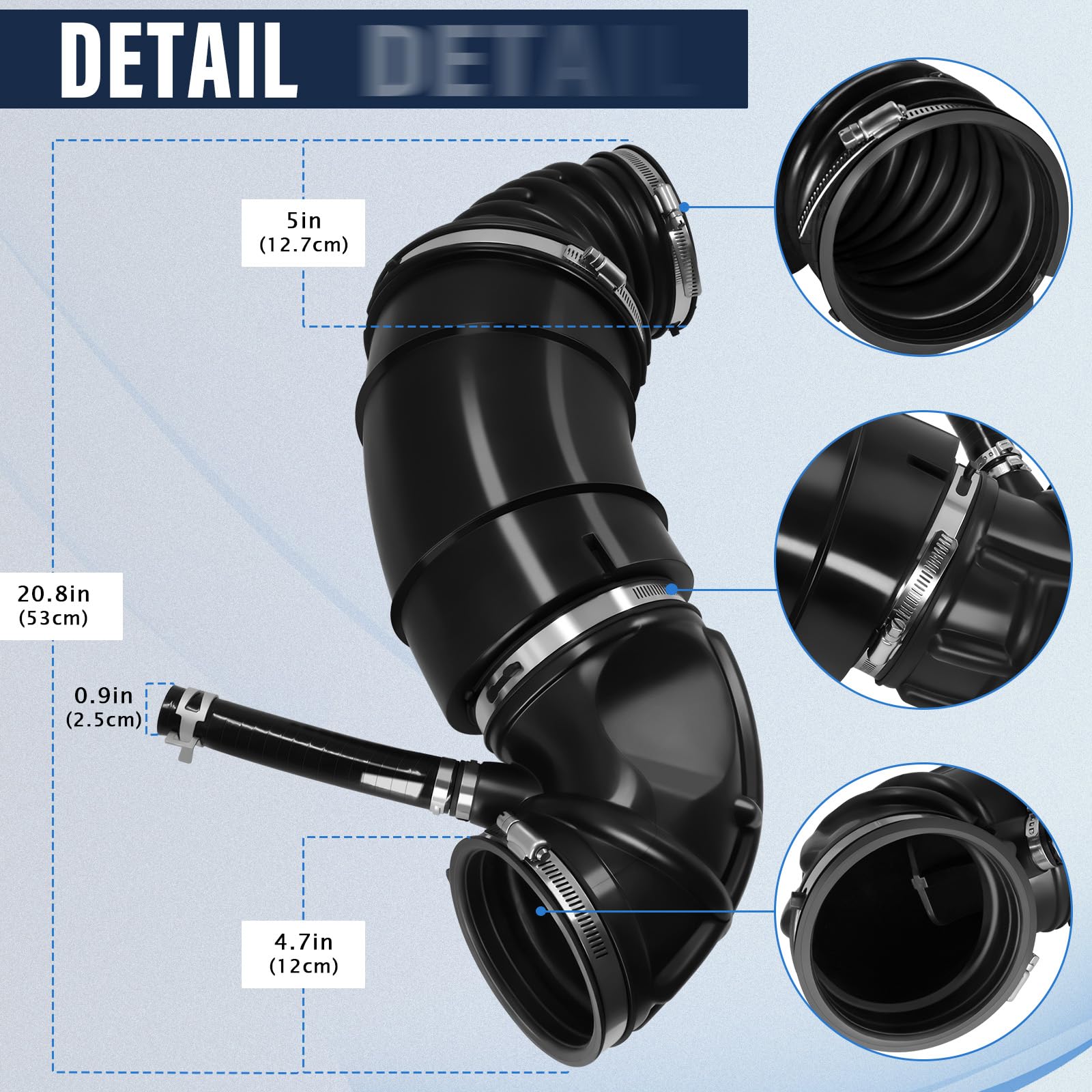 696-207 Engine Air Intake Hose Filter Tube Replacement for Dodge Ram 2500/3500/4000/4500/5500 6.7L Diesel (2007-2018 Models) - Improve Engine Performance & Fuel Efficiency