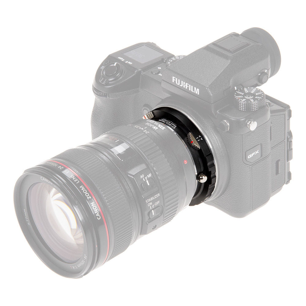 Fotodiox Pro FUSION Auto Focus Adapter - Canon EOS EF/EF-S Lens to Fujifilm GFX Mount Converter for Mirrorless Cameras - Perfect for Landscape, Portrait & Studio Photography