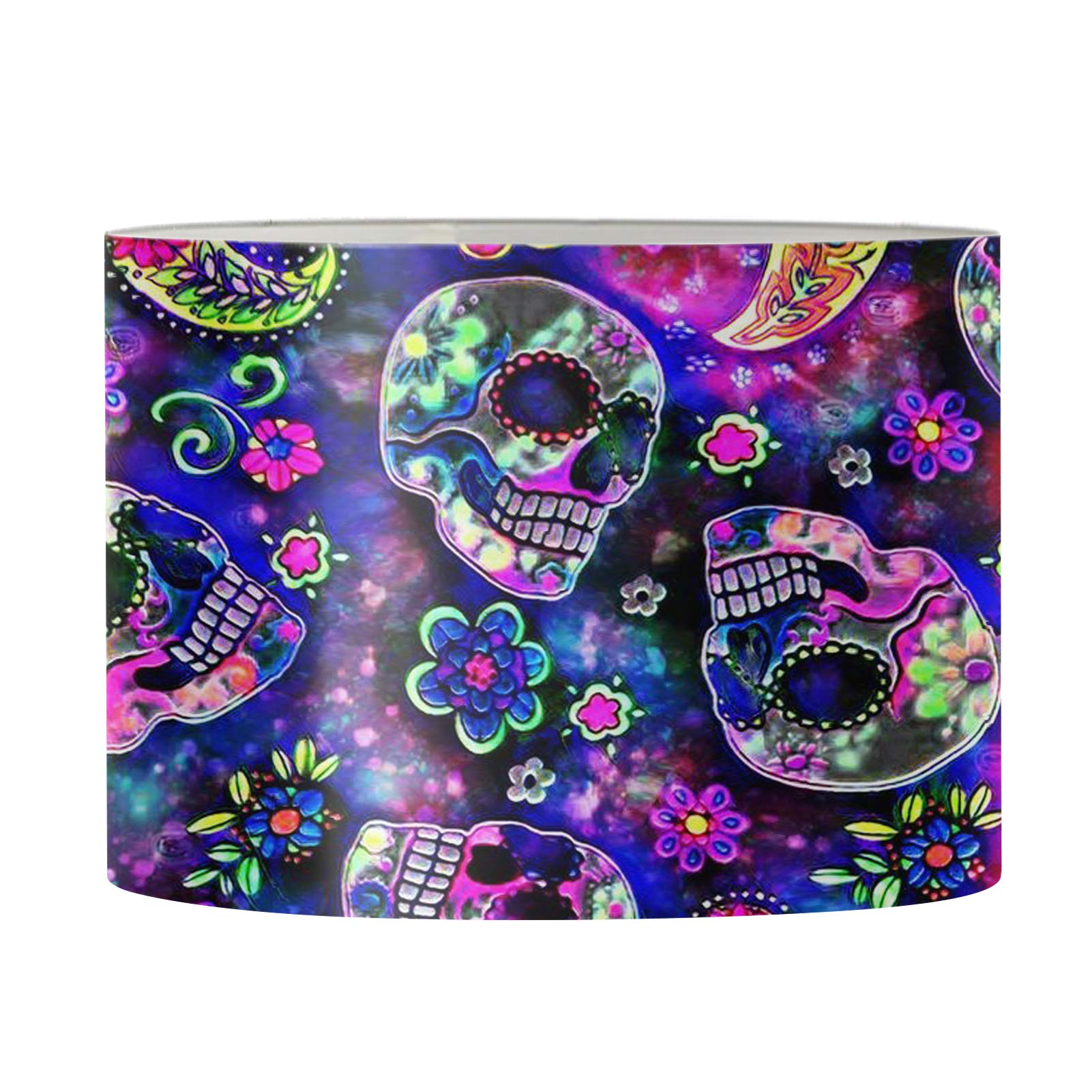 FKELYI Sugar Skull Spider Design Lampshade - Durable Nightstand Lamp Cover for Kids Room, Dorm, Bedroom & Living Room - Perfect for Halloween Decor, Gothic Home Decor and Unique Lighting Accents