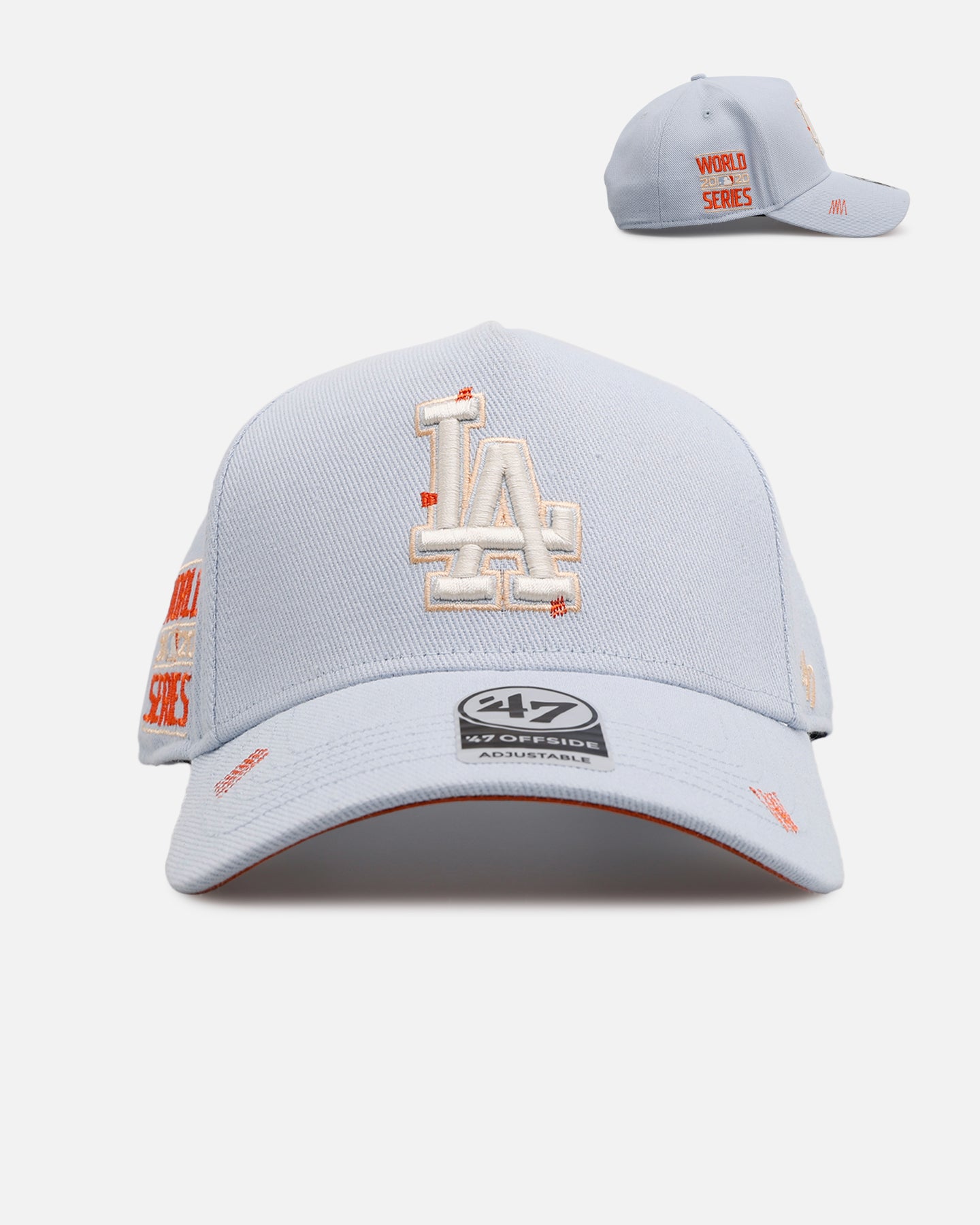 47 Brand Los Angeles Dodgers 'Overstitch' 47 Offside Snapback Hat - Light Blue Adjustable Baseball Cap for Men & Women - Perfect for Sports Games, Casual Wear & Fan Collections