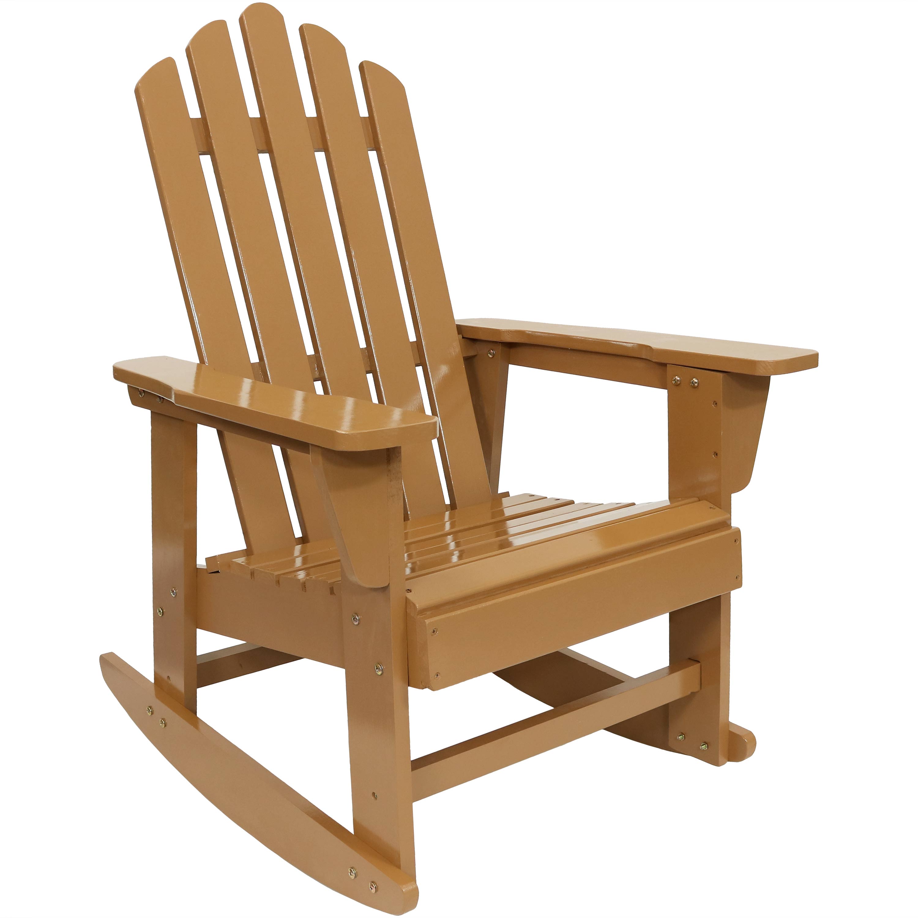 Premium Cedar Wood Adirondack Rocking Chair for Outdoor Patio, Garden & Porch - Comfortable Wooden Rocker with Weather-Resistant Finish - Perfect for Relaxing, Sunbathing & Backyard Decor