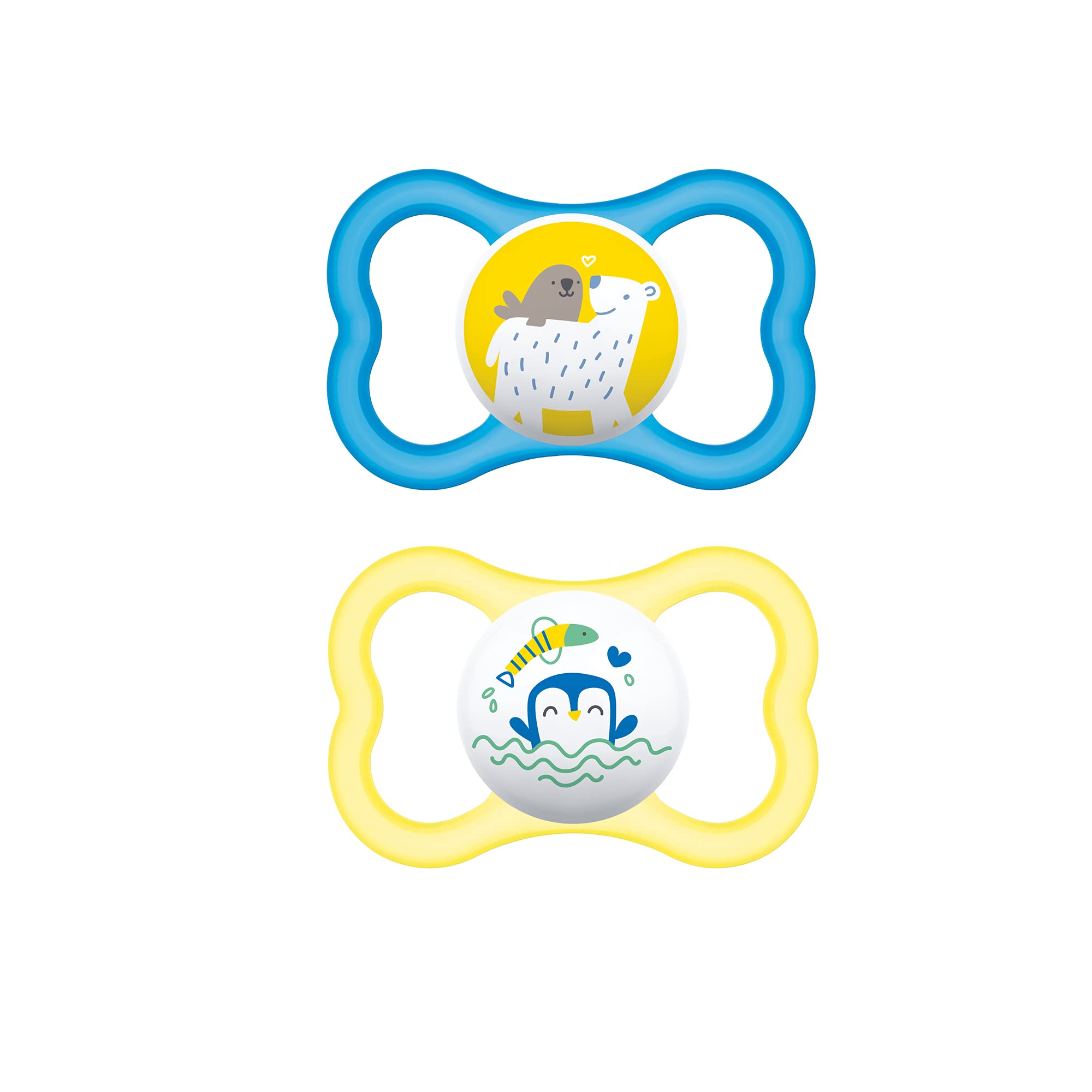MAM Air Baby Pacifier for Sensitive Skin - BPA Free, 2-Pack with Sterilizer Case - Orthodontic Nipple for 16+ Months Boys - Perfect for Daycare, Travel & Soothing Fussy Babies