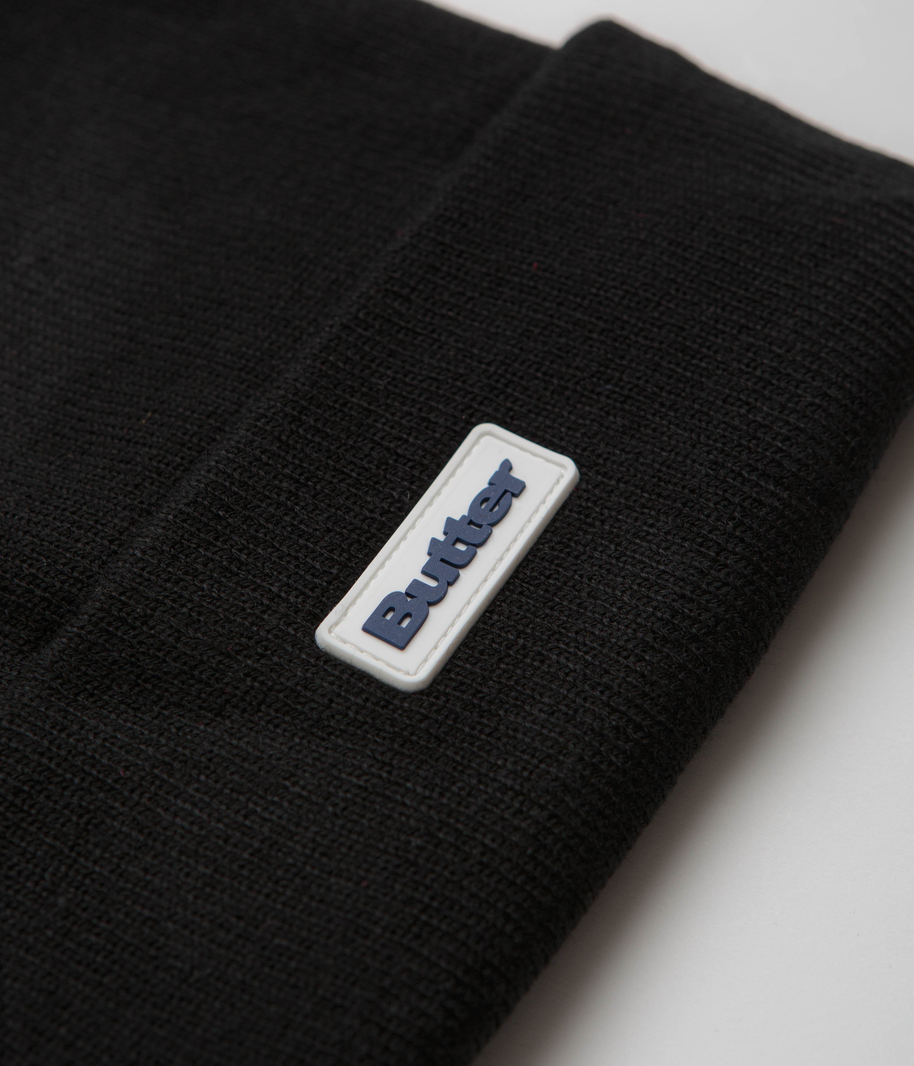 Butter Goods Tall Cuff Beanie - Black & Black - Winter Warm Knit Hat for Men & Women - Perfect for Skiing, Snowboarding & Outdoor Activities