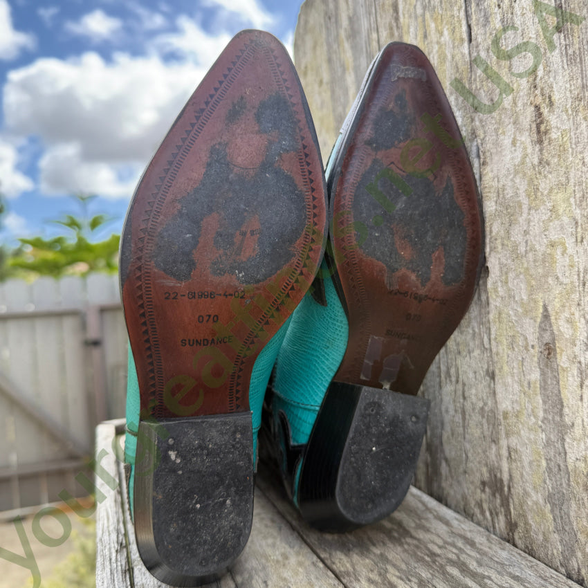 Sundance Flings Black & Turquoise Western Boots for Women - Cowgirl Boots Size 7 | Perfect for Country Dancing, Rodeos & Western Fashion Outfits