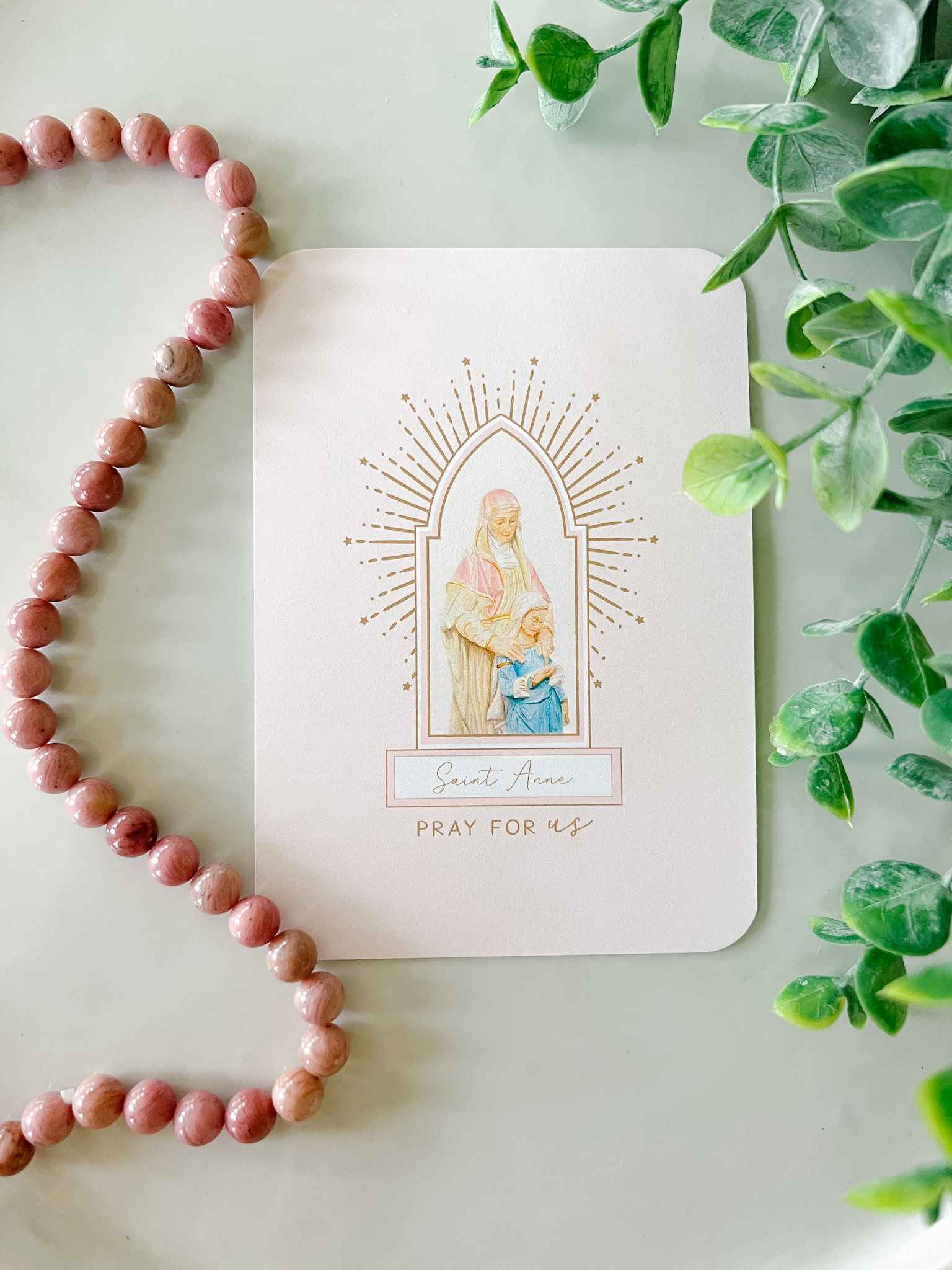 St. Anne Prayer Card - Religious Devotional Card for Catholic Faithful - Perfect for Prayer, Meditation & Gift Giving