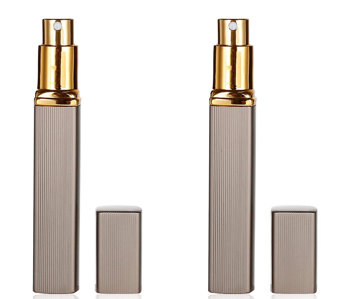 Premium Travel Perfume Atomizer Set - 12ml Refillable Aluminum & Glass Spray Bottles (2-Pack) | Portable Fragrance Container for Men & Women | Perfect for Air Travel, Gym, Office & On-the-Go Use