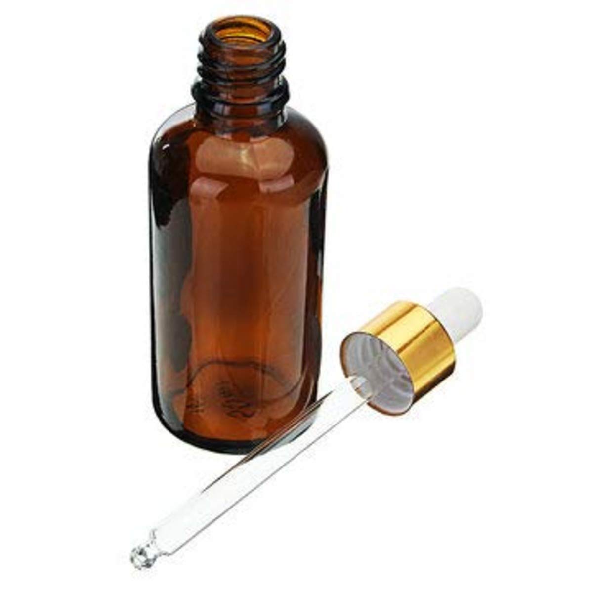 DINEMART 100ml Amber Glass Bottles with Glass Dropper - Refillable Empty Round Bottles for Essential Oils, DIY Perfume, Face Serum & Beauty Products - 2 Pack Brown Glass Bottles for Home Spa, Aromatherapy & Travel Skincare