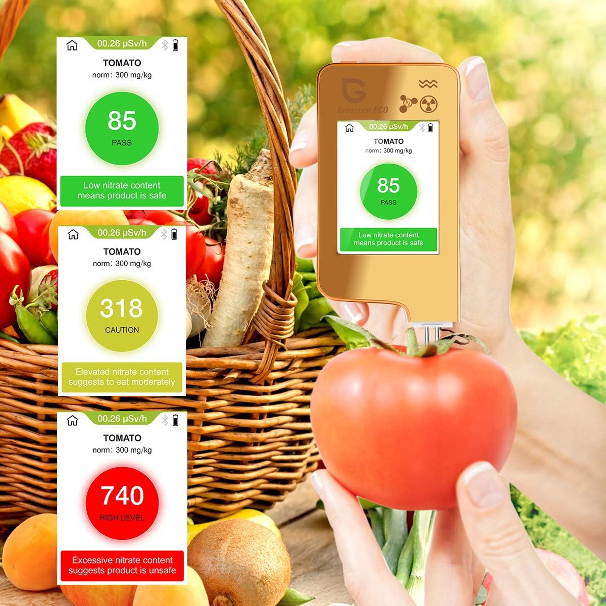 **Greentest ECO5+ Nitrate Tester for Fish, Fruits, Vegetables & Meat – TDS Water Tester, Radiation Meter & Geiger Counter – Home Health Food Safety Detector for Kitchen, Travel & Emergency Preparedness**